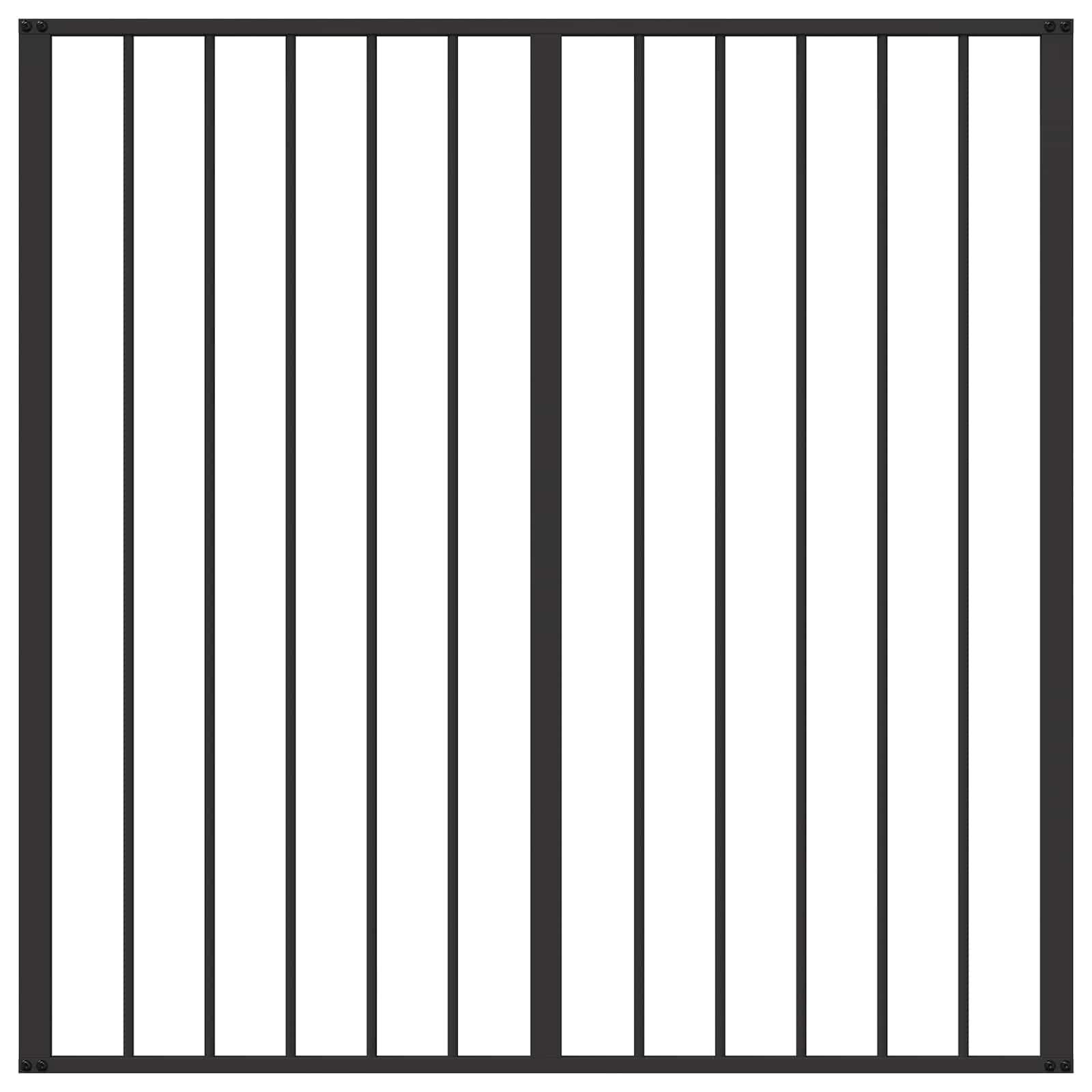 Cancello per cani 6 pz Nero 60 x 60 cm Acciaio zincato — miniatura 5 di 10
