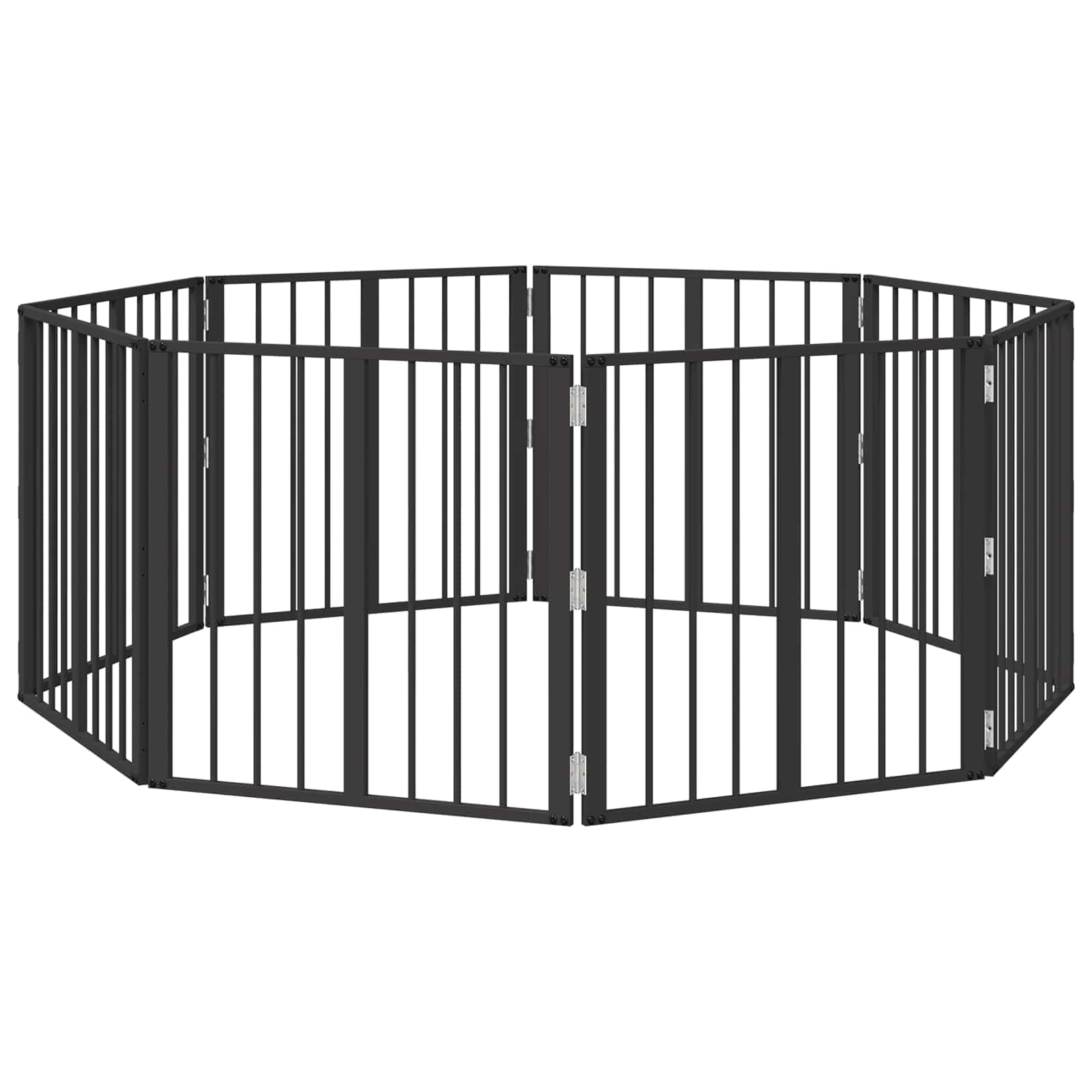 Cancello per cani 8 pz Nero 60 x 60 cm Acciaio zincato — foto 2 di 10
