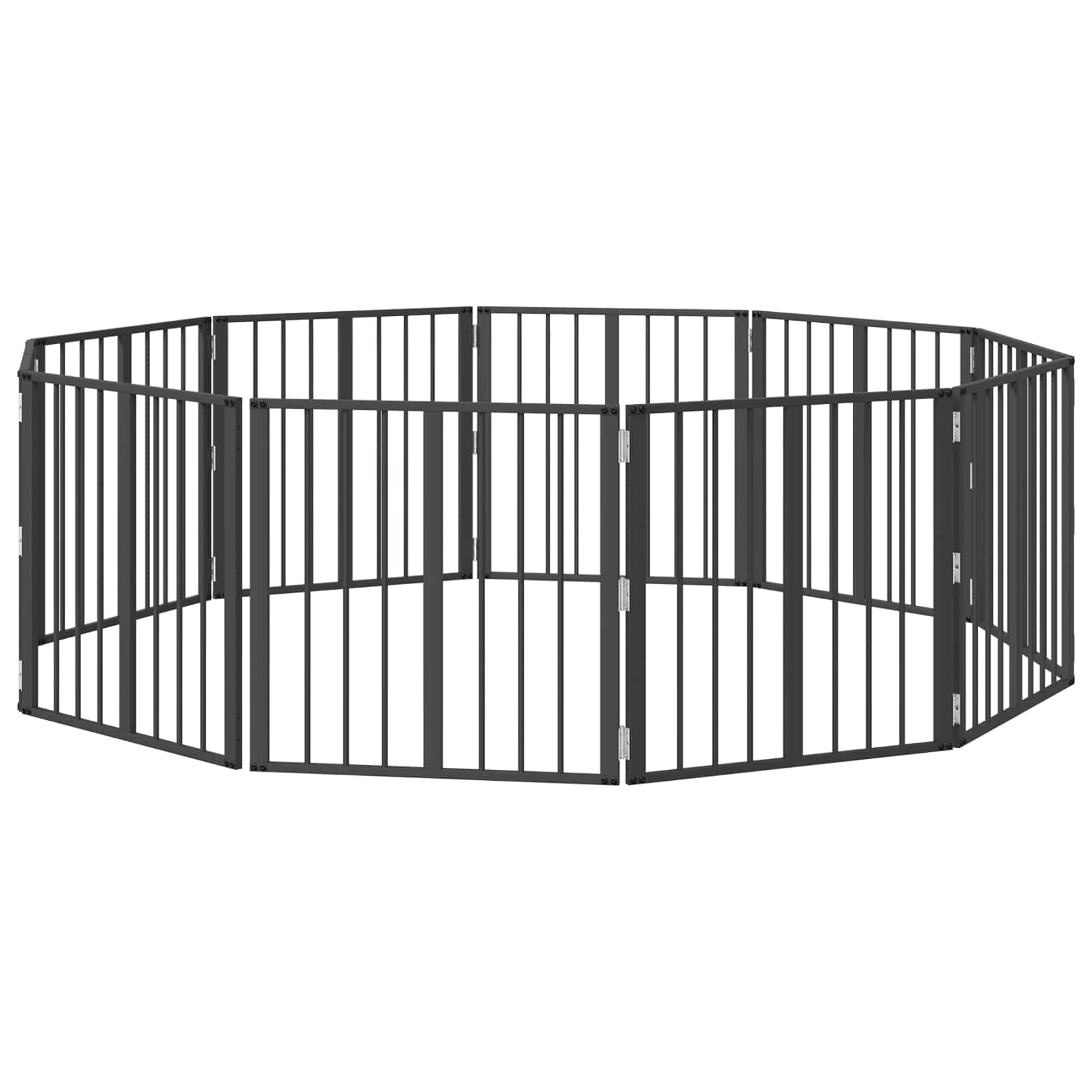 Cancello per cani 10 pz Nero 60 x 60 cm Acciaio zincato — foto 2 di 10