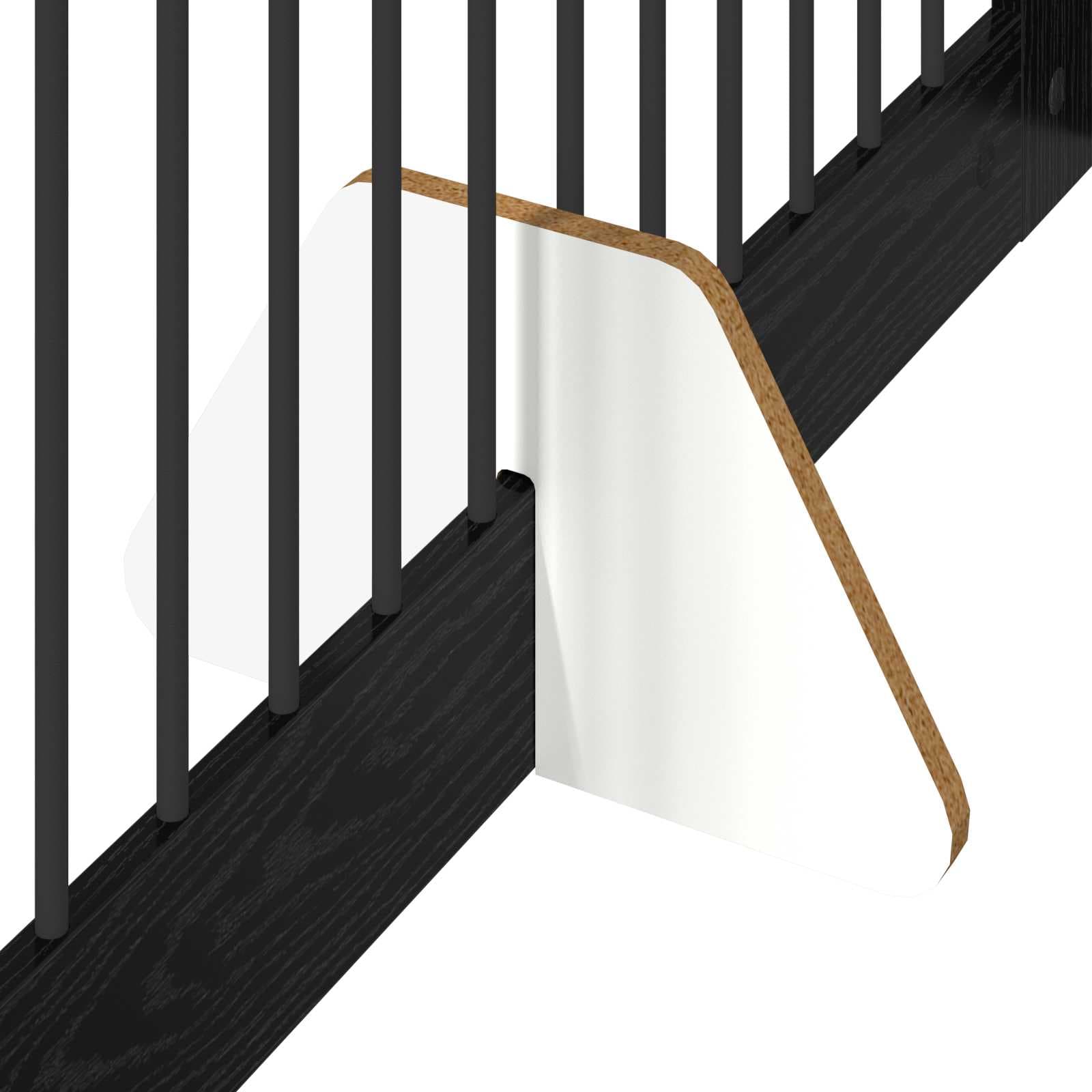 Cancello per cani pieghevole con supporti 2 pz Rovere Nero — miniatura 6 di 9