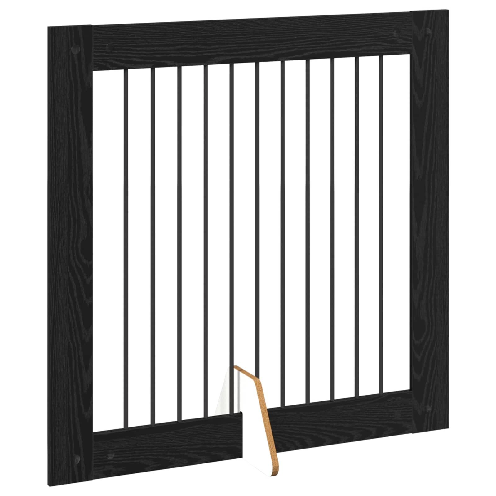Cancello per cani pieghevole con supporti 2 pz Rovere Nero — miniatura 4 di 9