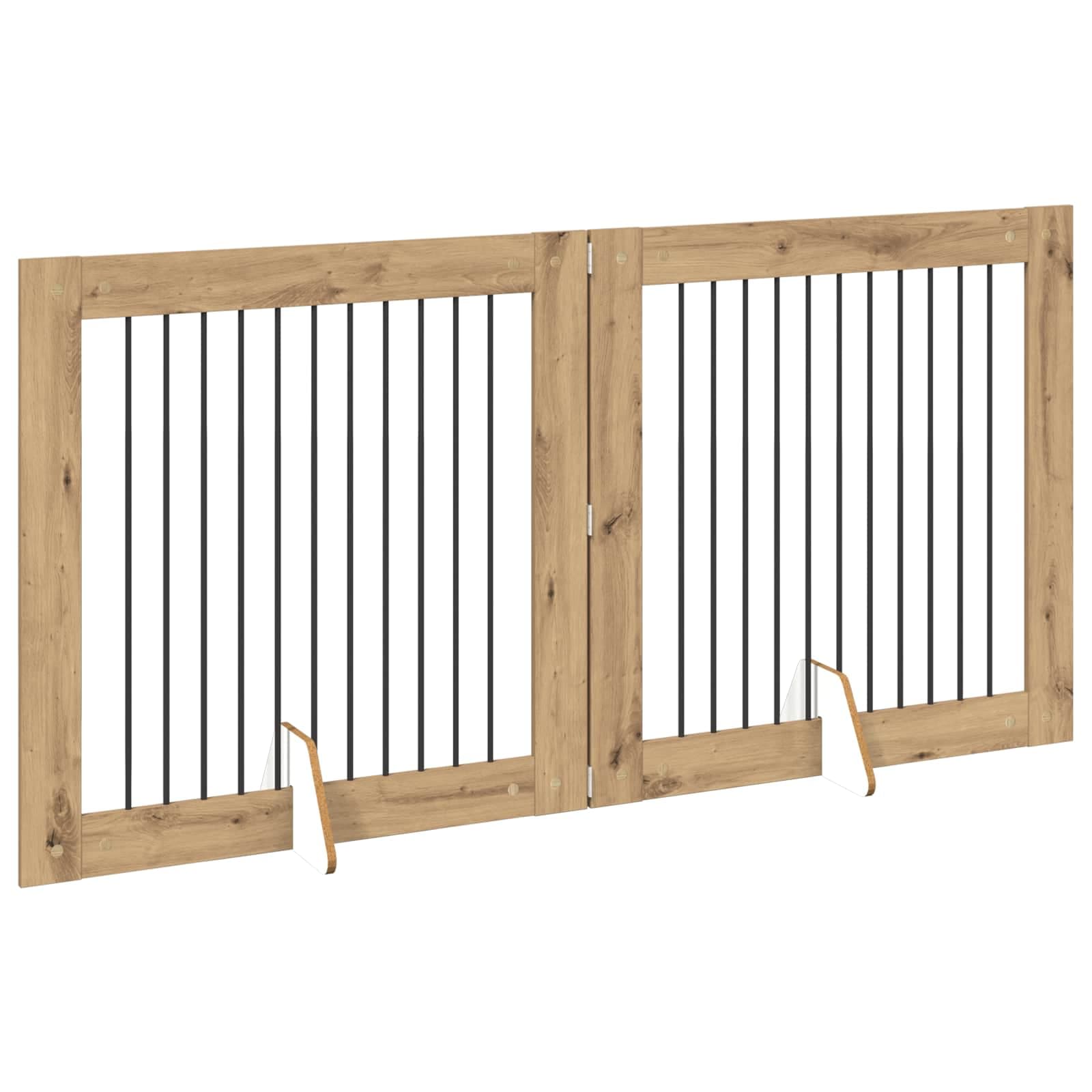 Cancello per cani pieghevole con supporti 2 pz 200,5 cm — miniatura 3 di 9