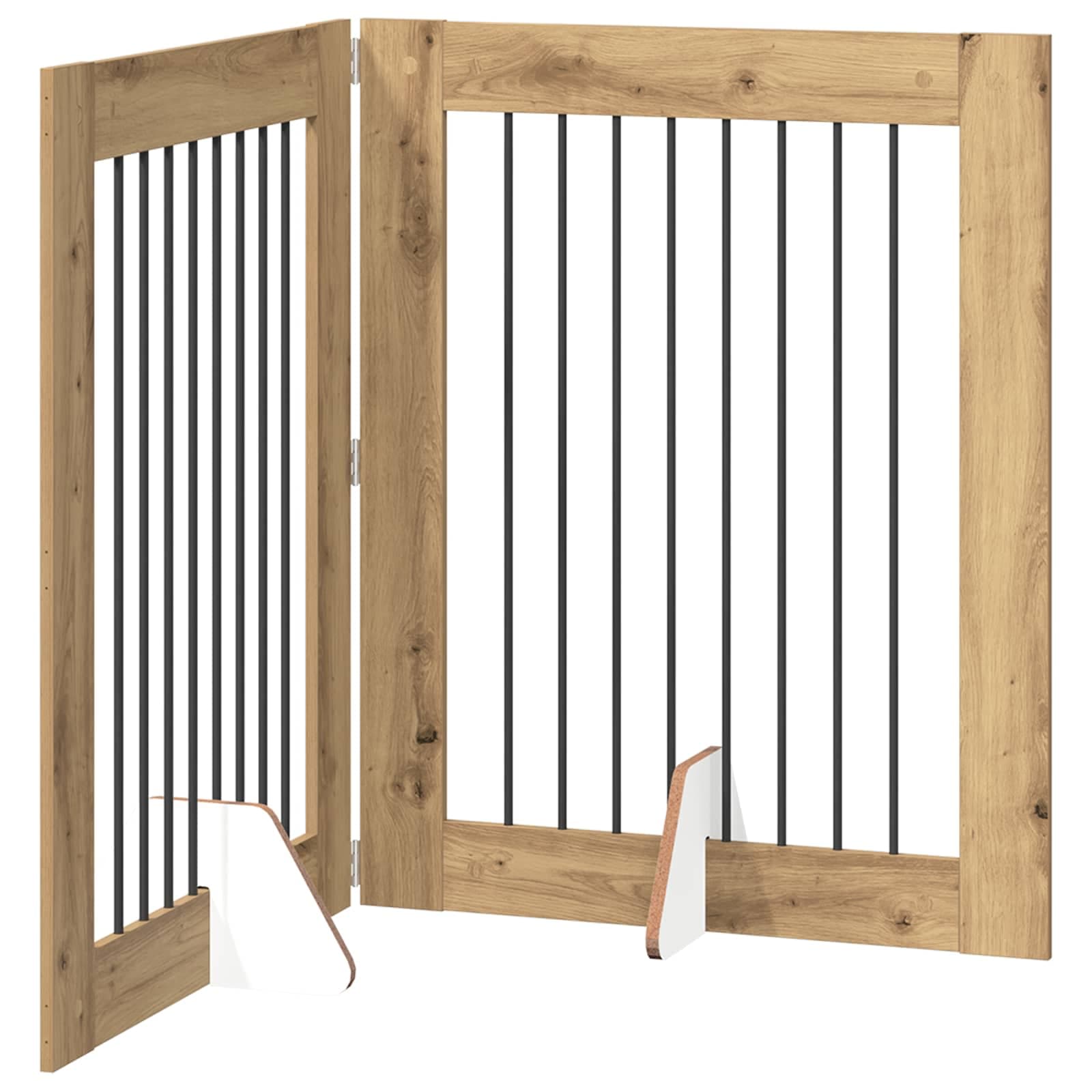 Cancello per cani pieghevole con supporti 2 pz 160,5 cm — miniatura 2 di 9