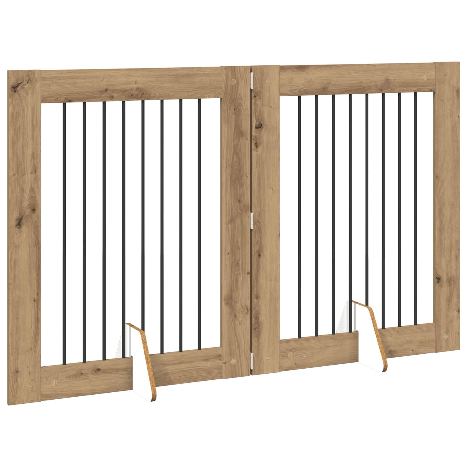 Cancello per cani pieghevole con supporti 2 pz 160,5 cm — miniatura 3 di 9