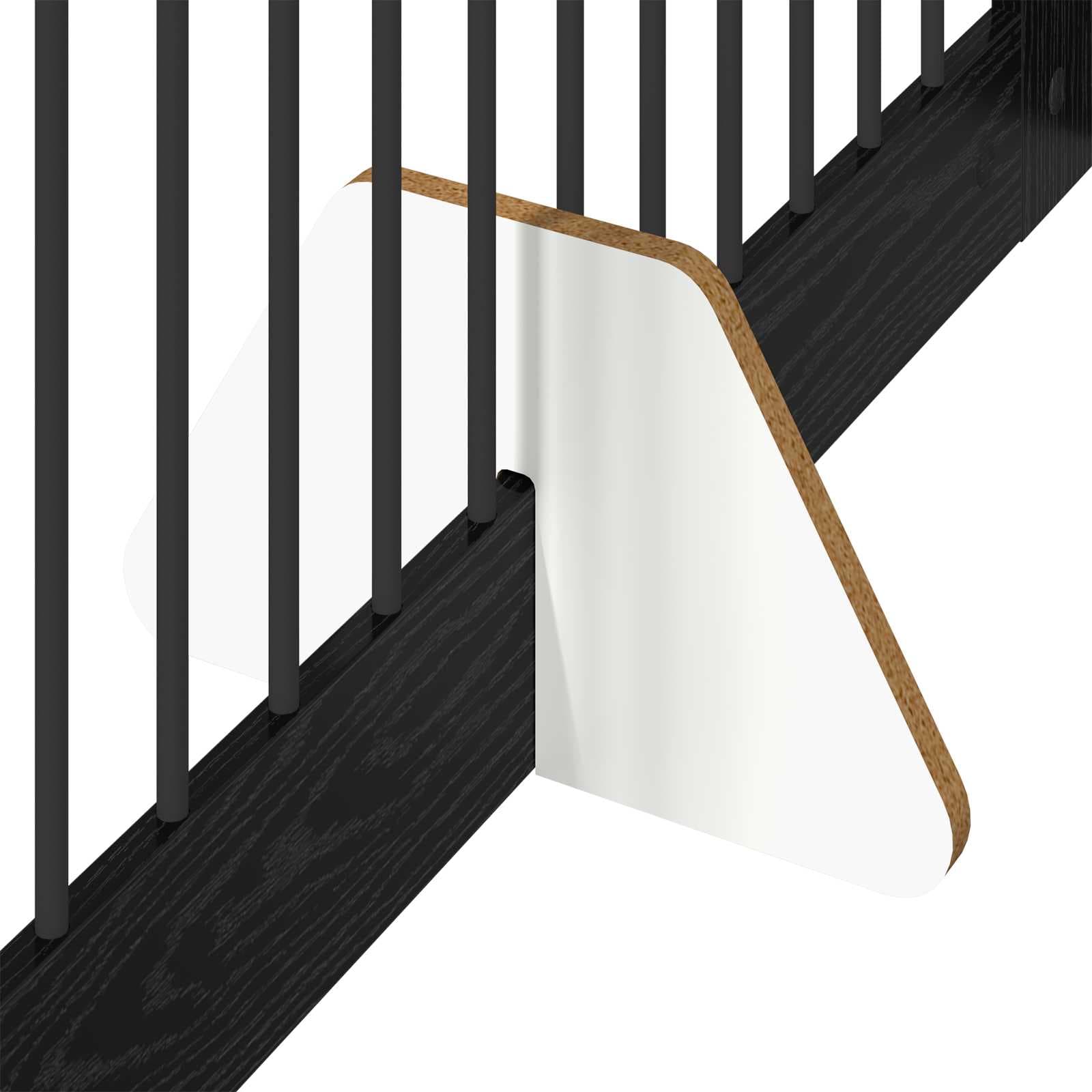 Cancello per cani pieghevole con supporti 2 pz Rovere Nero — miniatura 6 di 9