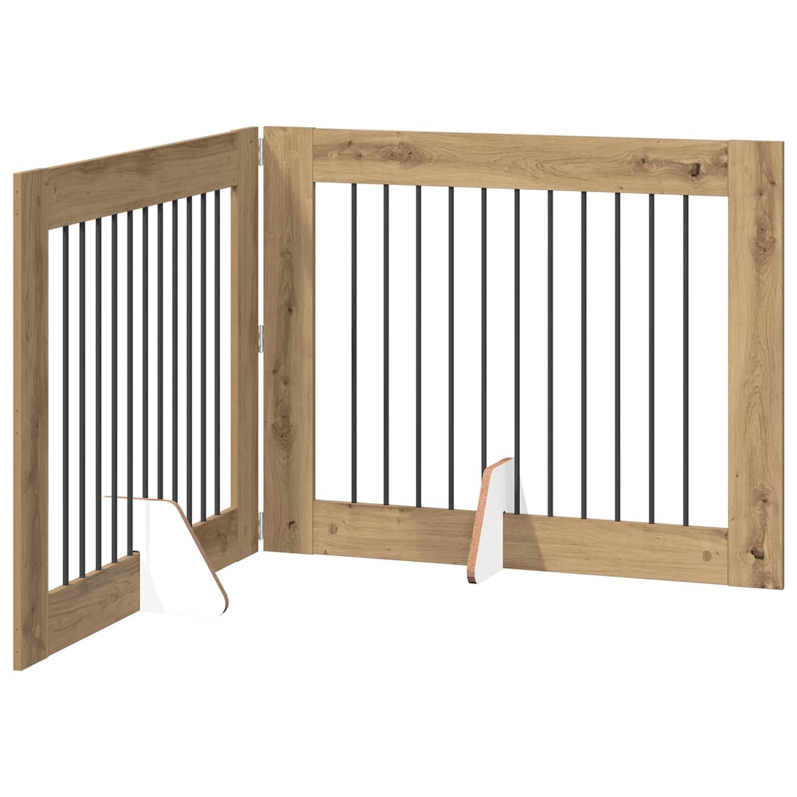 Cancello per cani pieghevole con supporti 2 pz 200,5 cm — miniatura 2 di 9