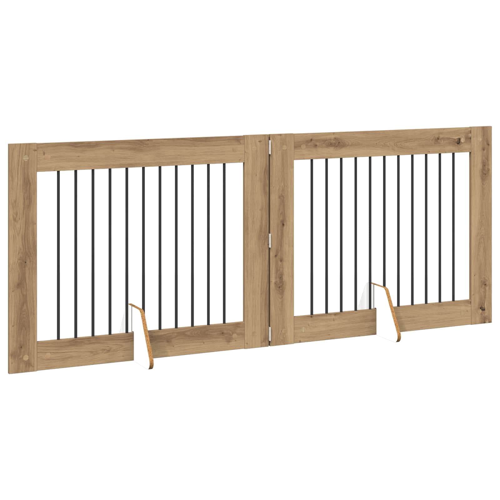 Cancello per cani pieghevole con supporti 2 pz 200,5 cm — miniatura 3 di 9