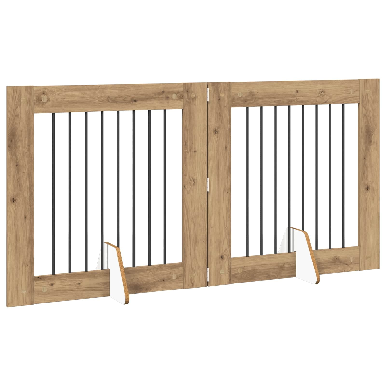 Cancello per cani pieghevole con supporti 2 pz 160,5 cm — miniatura 3 di 9