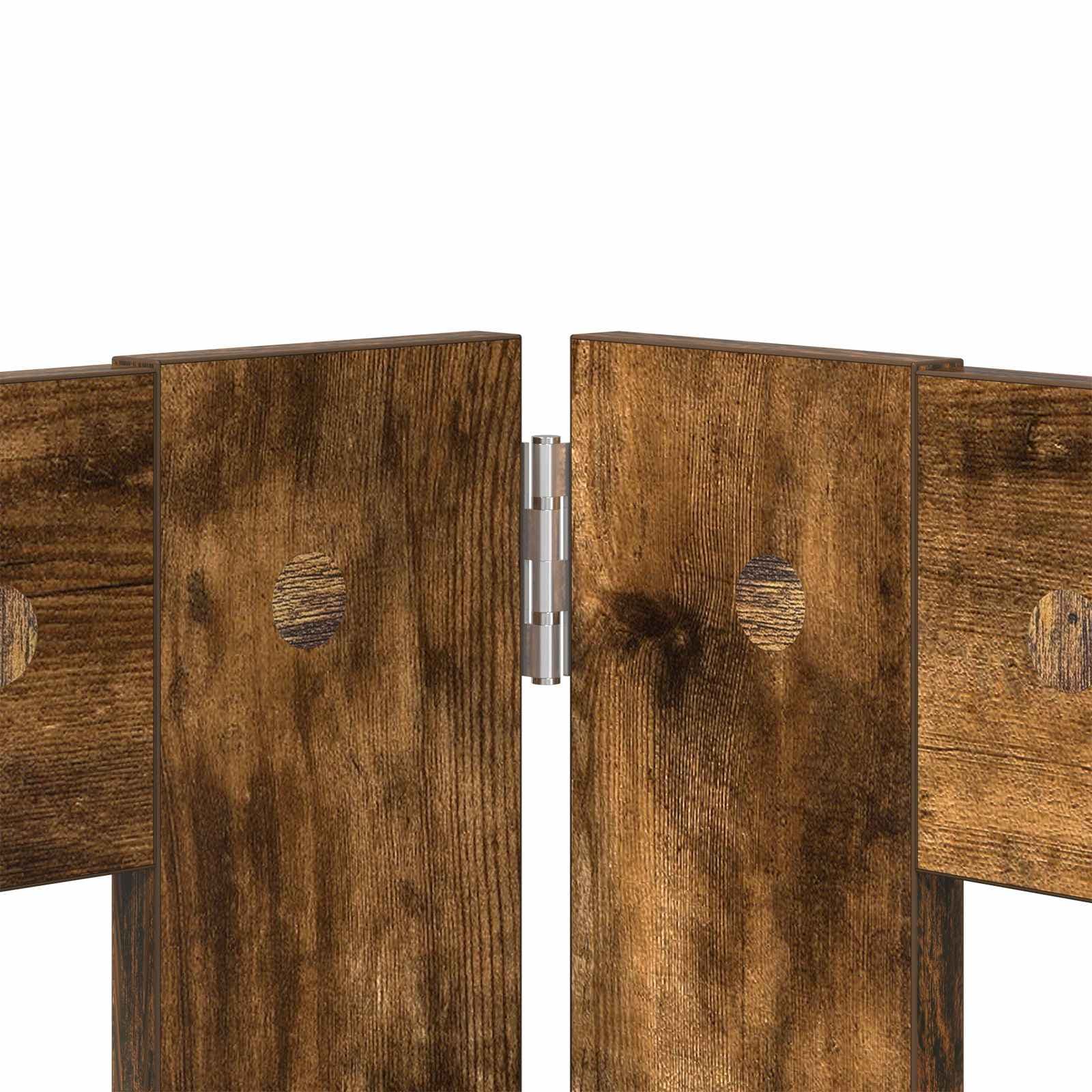 Cancello per cani pieghevole con supporti 4 pz Rovere Fumo — miniatura 4 di 9
