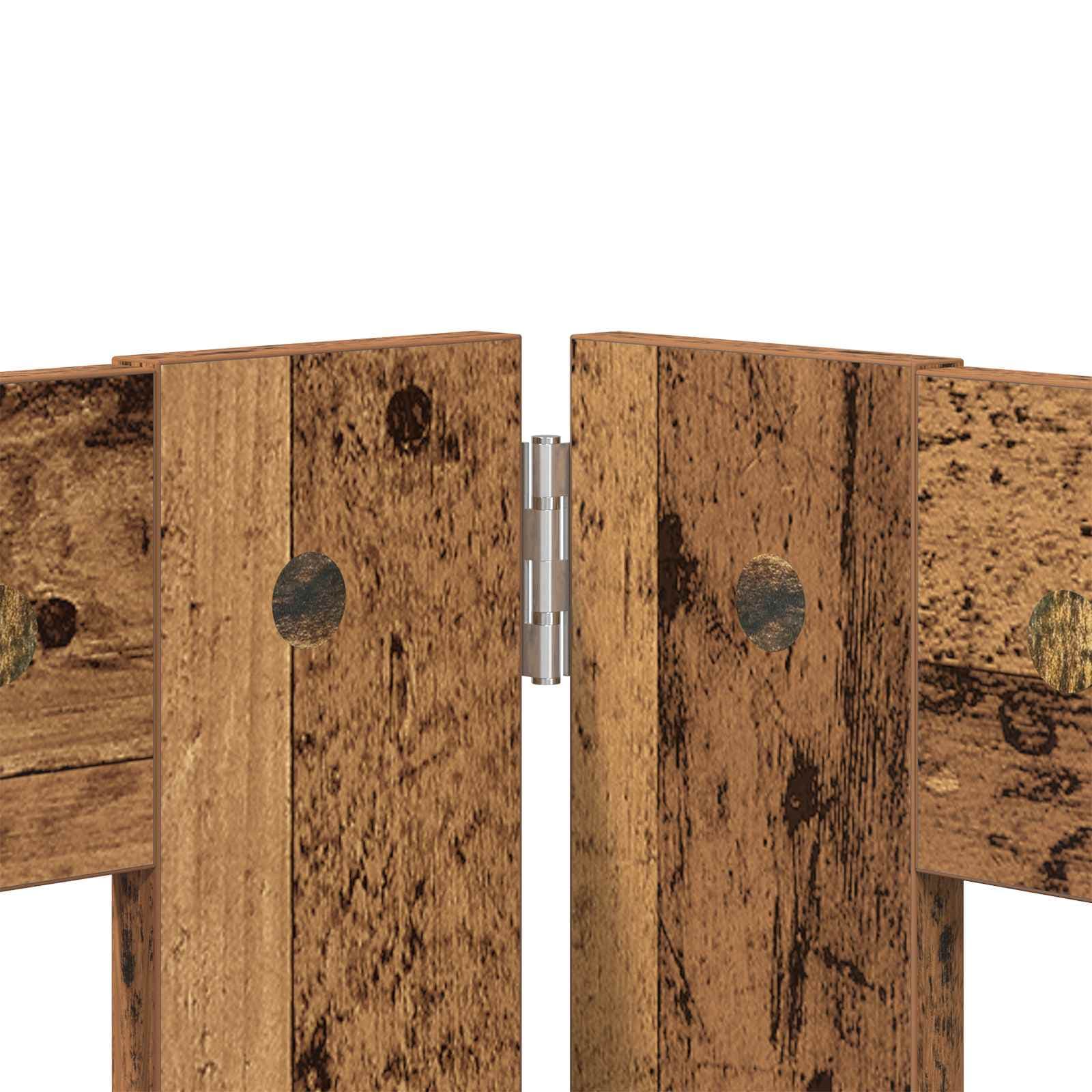 Cancello per cani pieghevole con supporti 4 pz Legno antico — miniatura 4 di 9