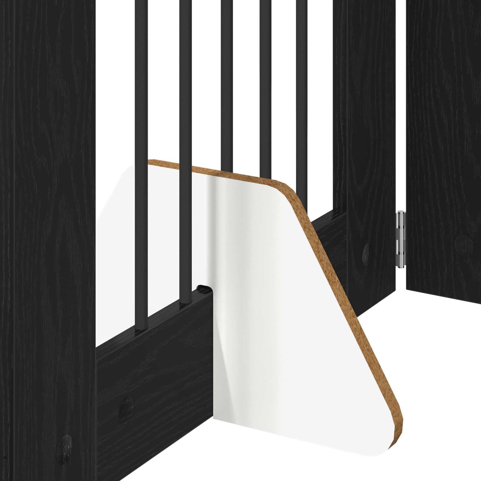 Cancello per cani pieghevole con supporti 2 pz Rovere Nero — miniatura 6 di 9