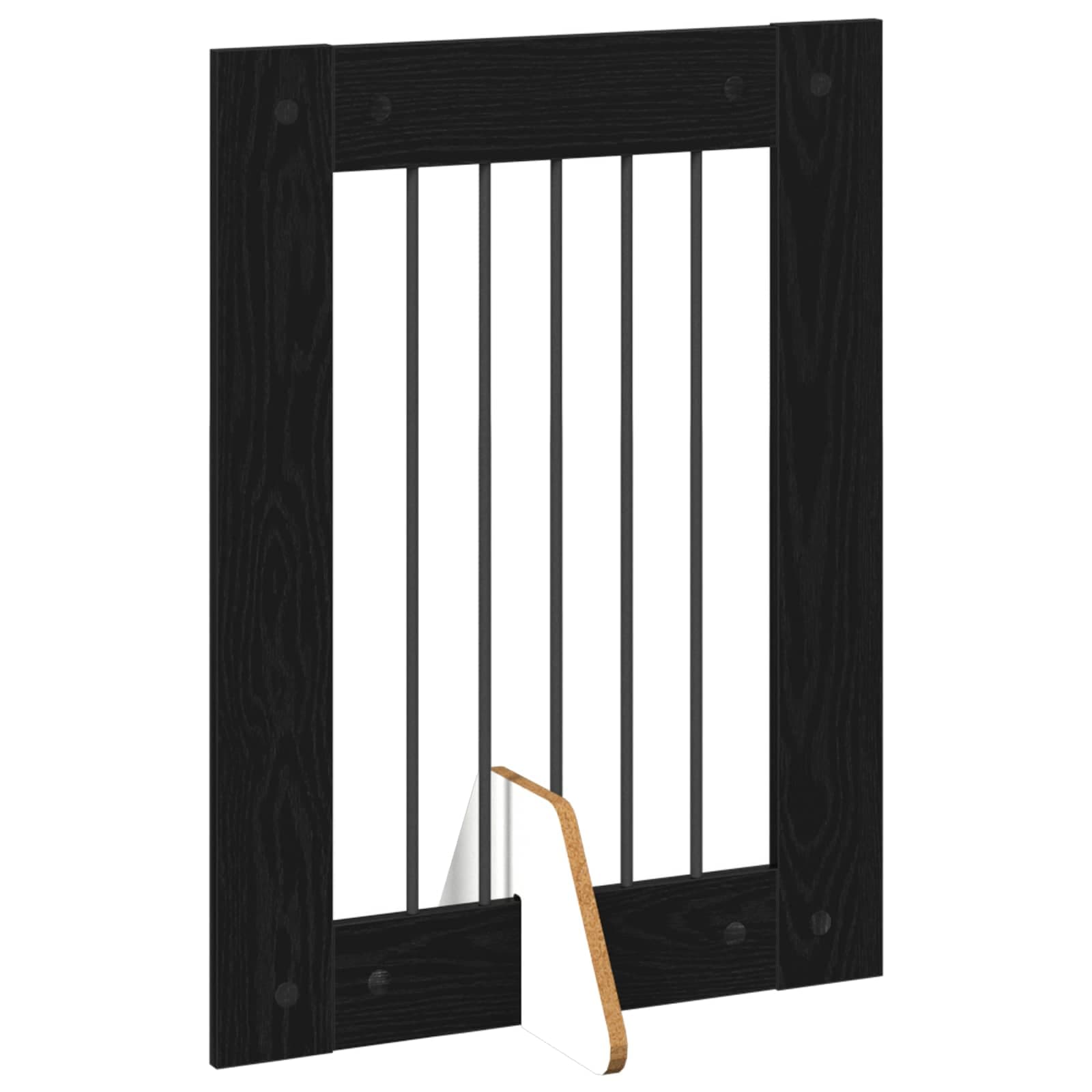 Cancello per cani pieghevole con supporti 2 pz Rovere Nero — miniatura 4 di 9