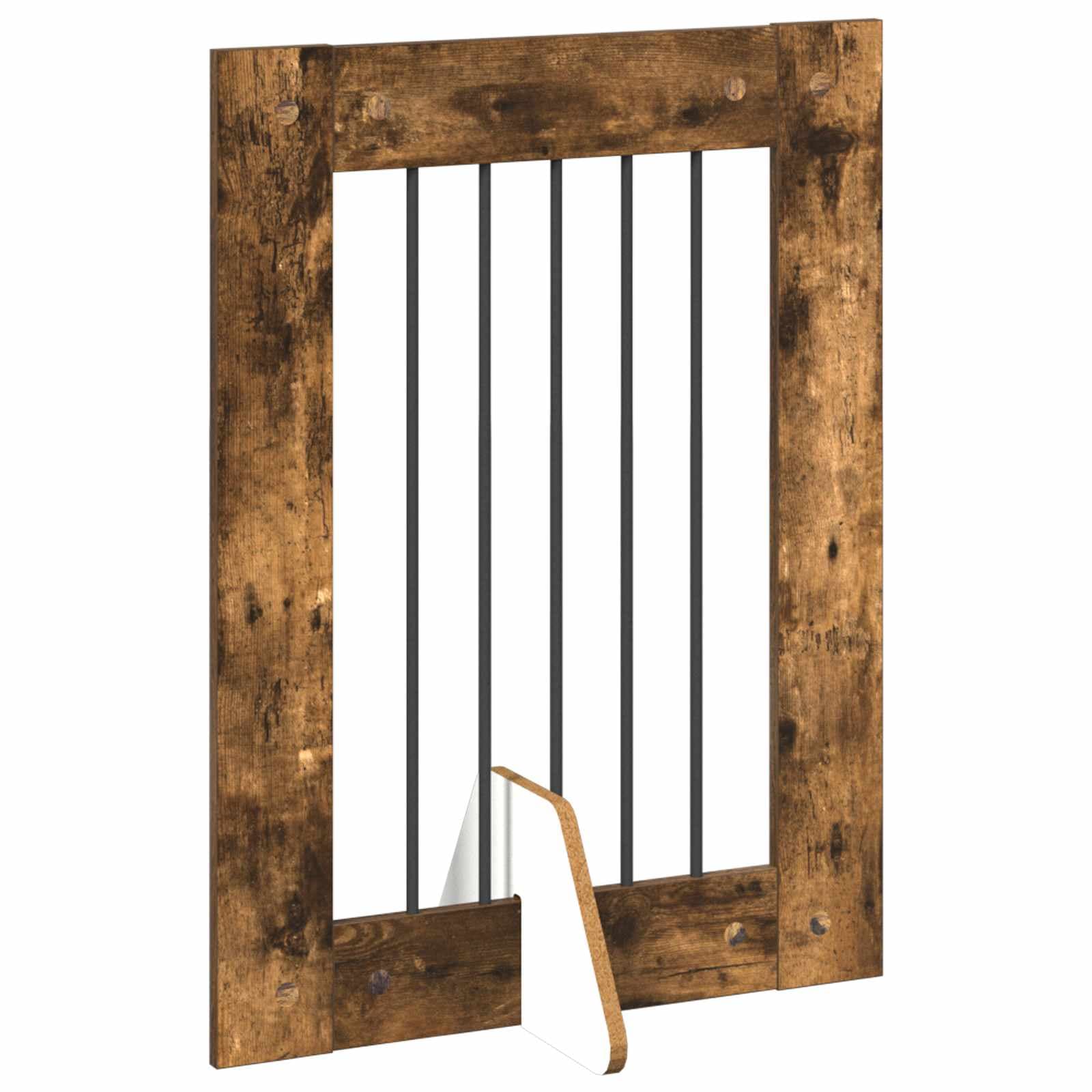 Cancello per cani pieghevole con supporti 2 pz Rovere Fumo — miniatura 4 di 9