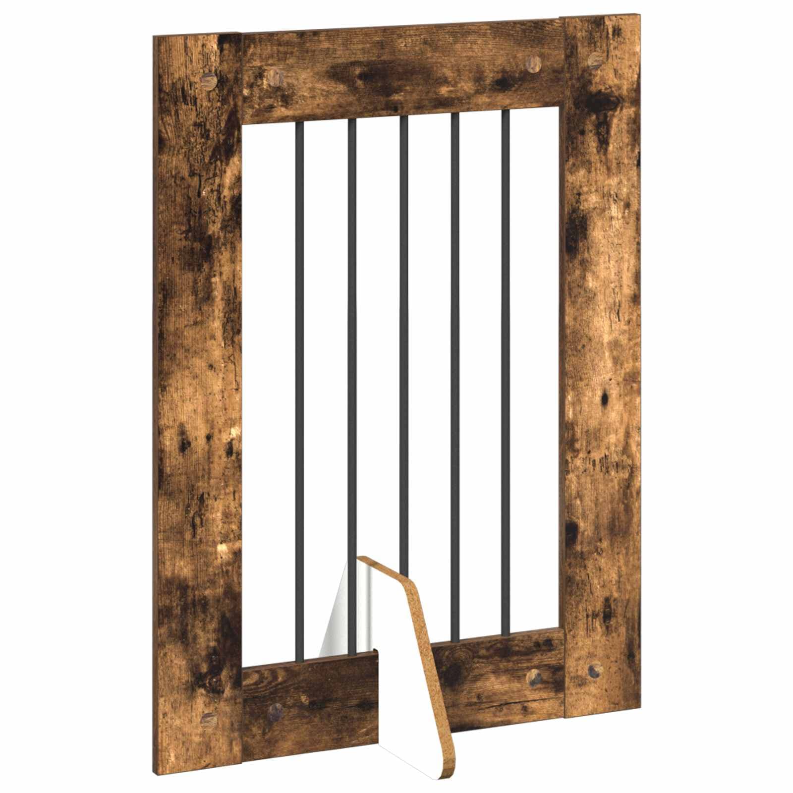 Cancello per cani pieghevole con supporti 4 pz Rovere Fumo — miniatura 3 di 9