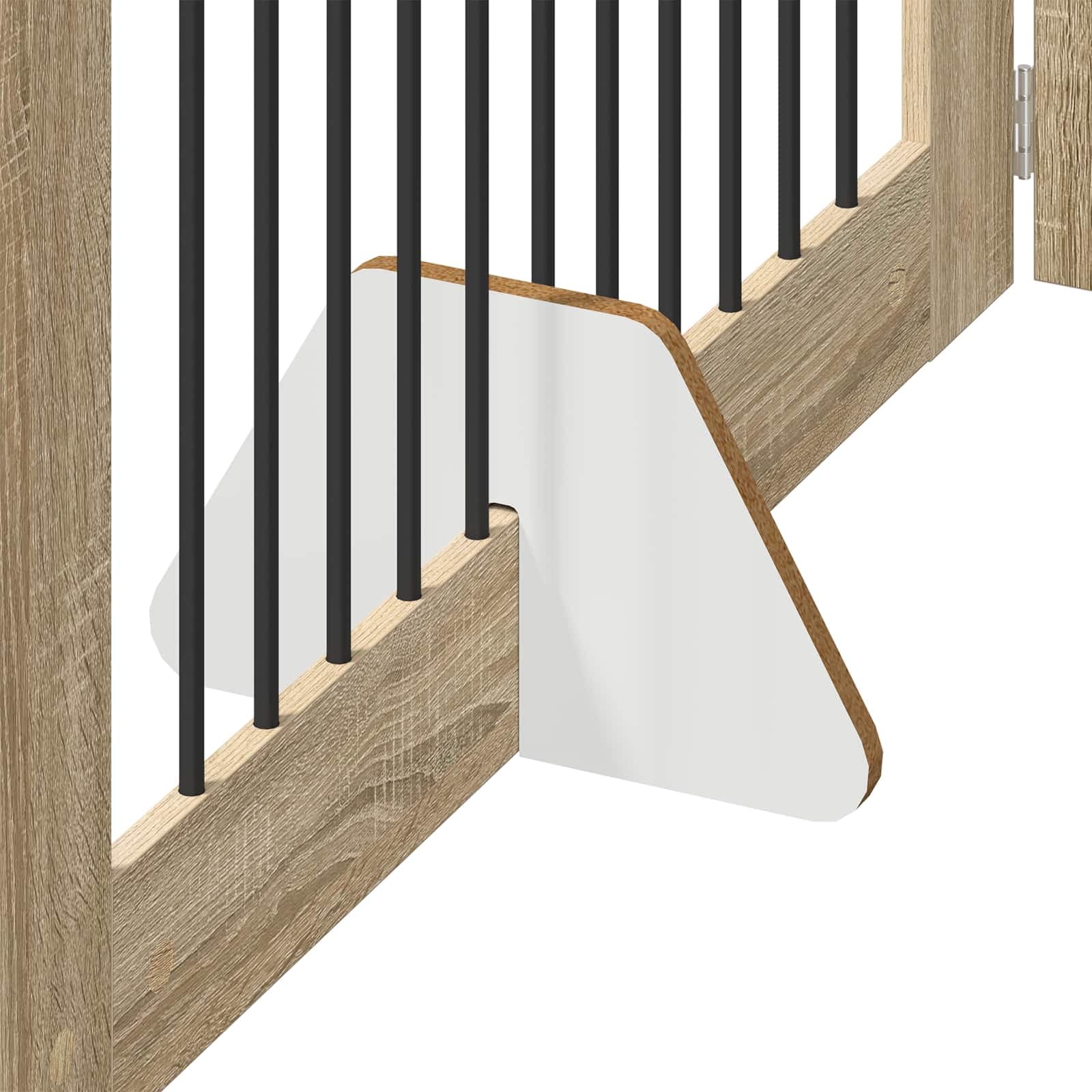 Cancello per cani pieghevole con supporti 2 pz Rovere Sonoma — miniatura 6 di 9
