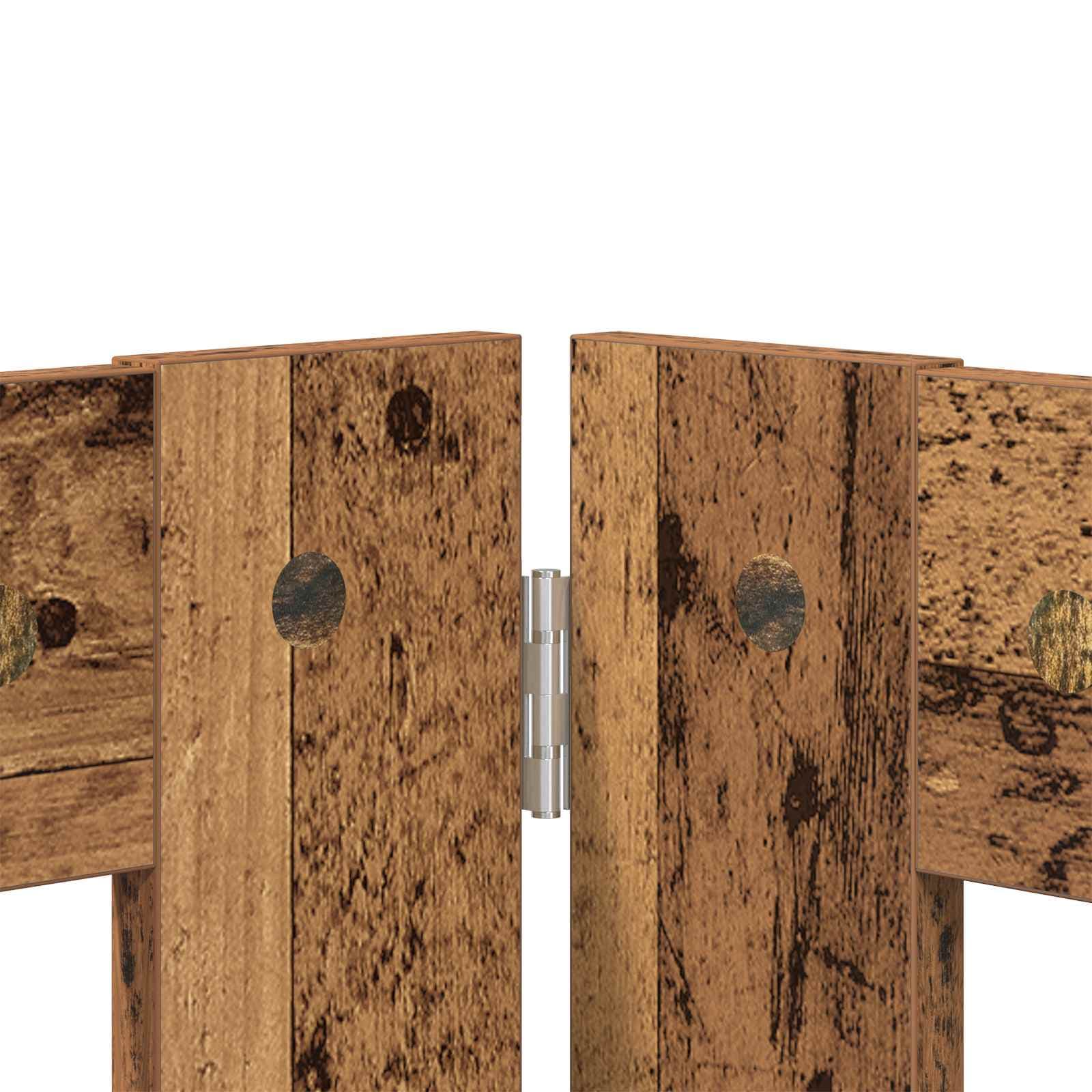 Cancello per cani pieghevole con supporti 2 pz Legno antico — miniatura 5 di 9