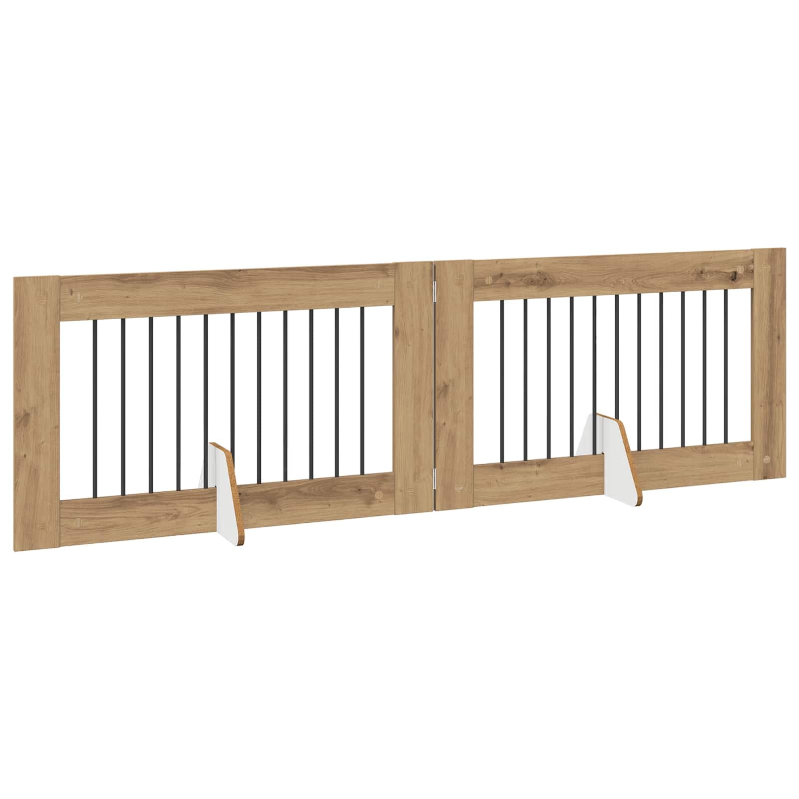 Cancello per cani pieghevole con supporti 2 pz 200,5 cm — miniatura 3 di 9