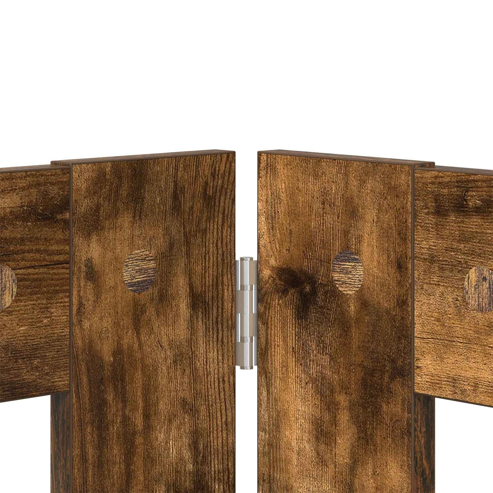 Cancello per cani pieghevole con supporti 4 pz Rovere Fumo — miniatura 4 di 9
