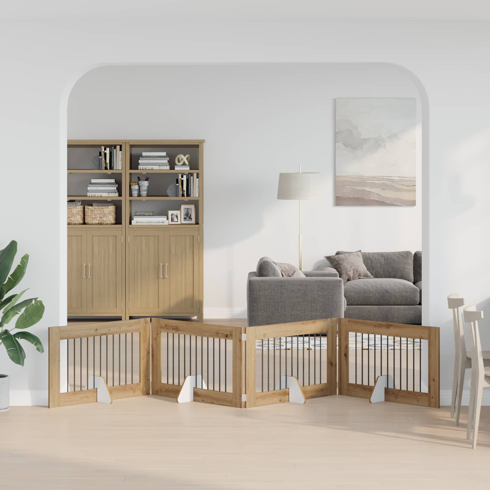 Cancello per cani pieghevole con supporti 4 pz 401 cm — miniatura 1 di 9