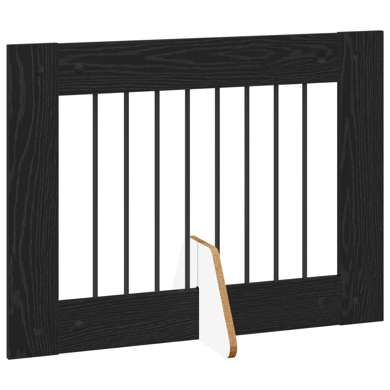 Cancello per cani pieghevole con supporti 2 pz Rovere Nero — miniatura 4 di 9