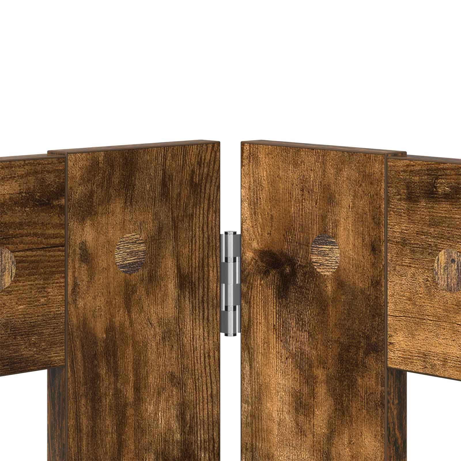 Cancello per cani pieghevole con supporti 2 pz Rovere Fumo — miniatura 5 di 9
