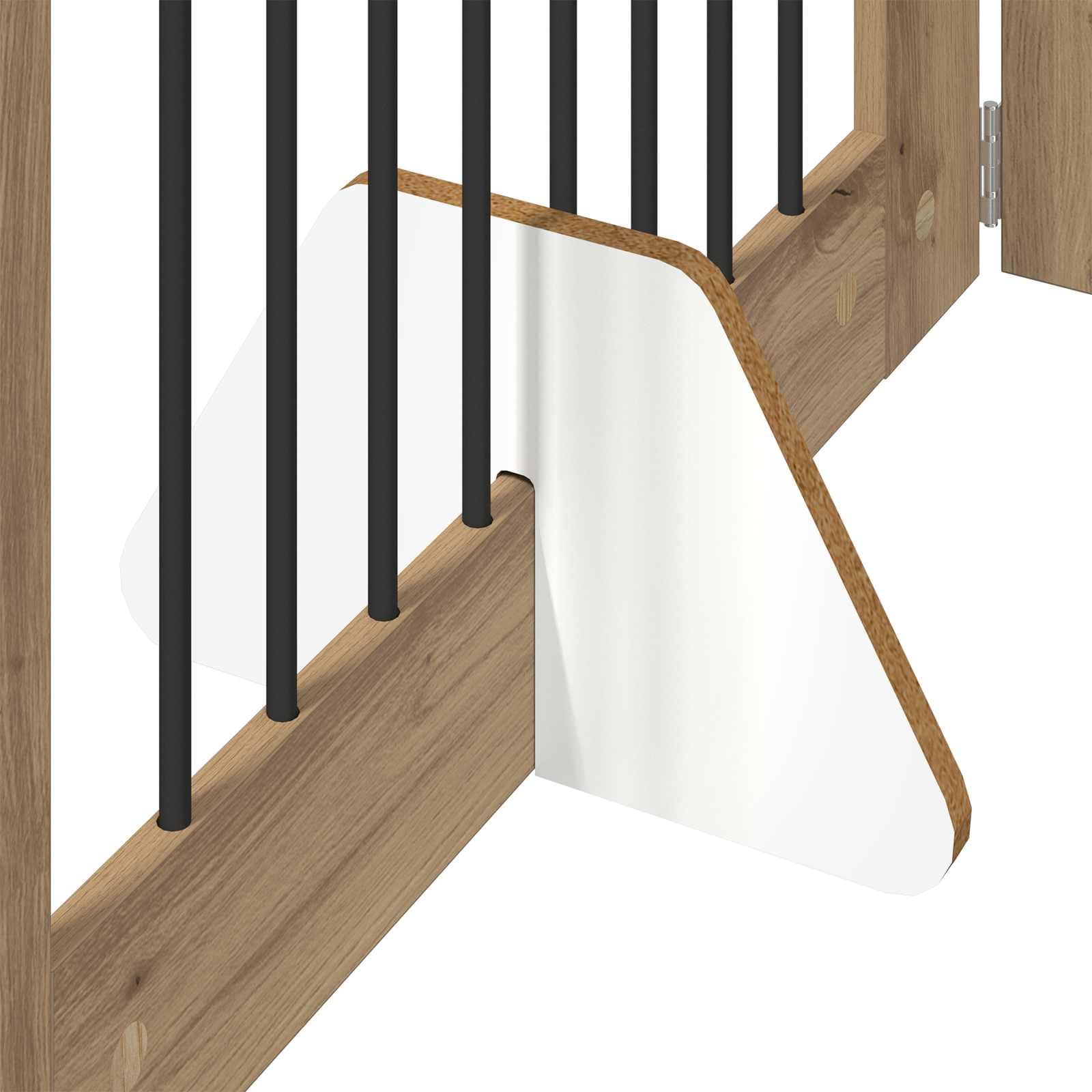 Cancello per cani pieghevole con supporti 2 pz 160,5 cm — miniatura 6 di 9