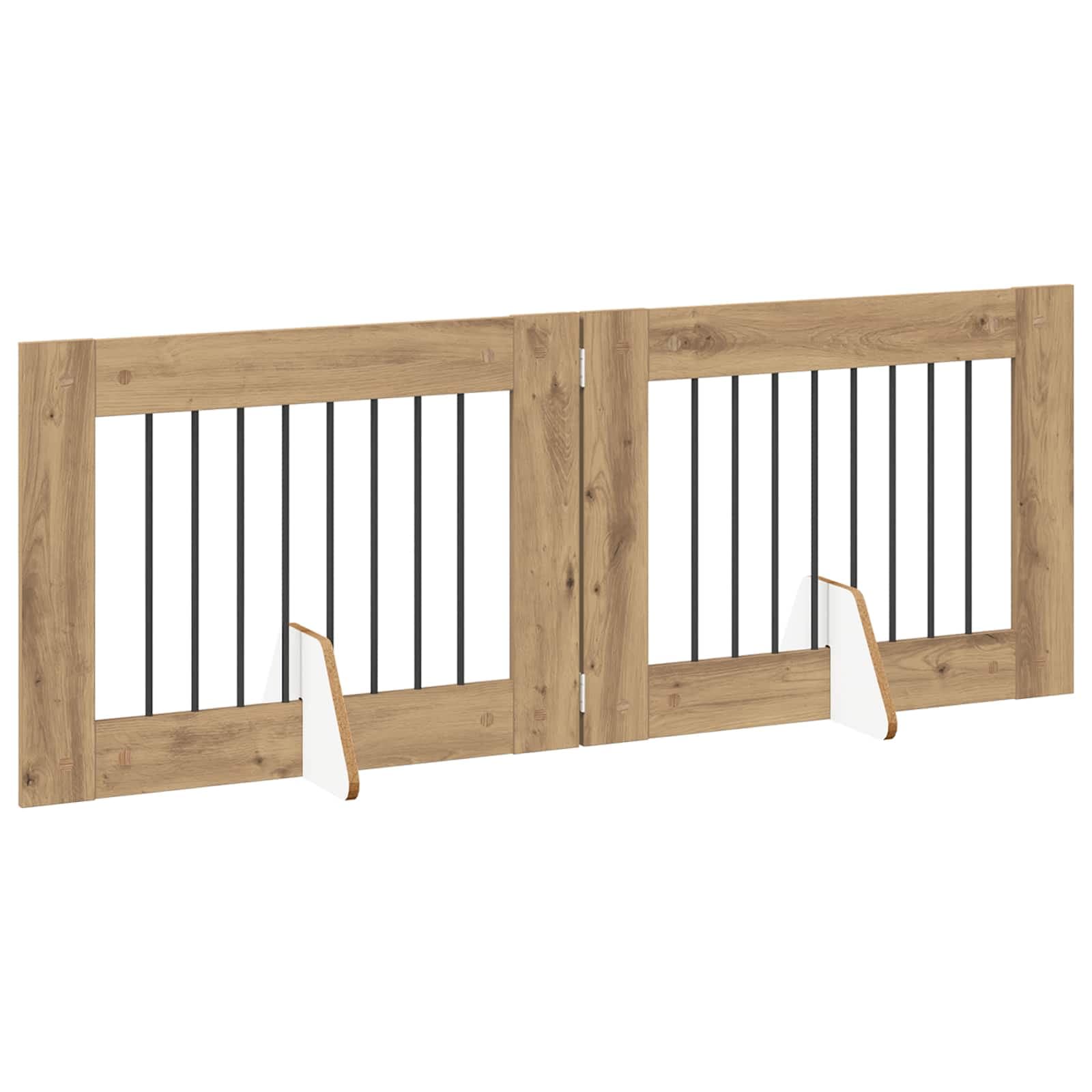 Cancello per cani pieghevole con supporti 2 pz 160,5 cm — miniatura 3 di 9