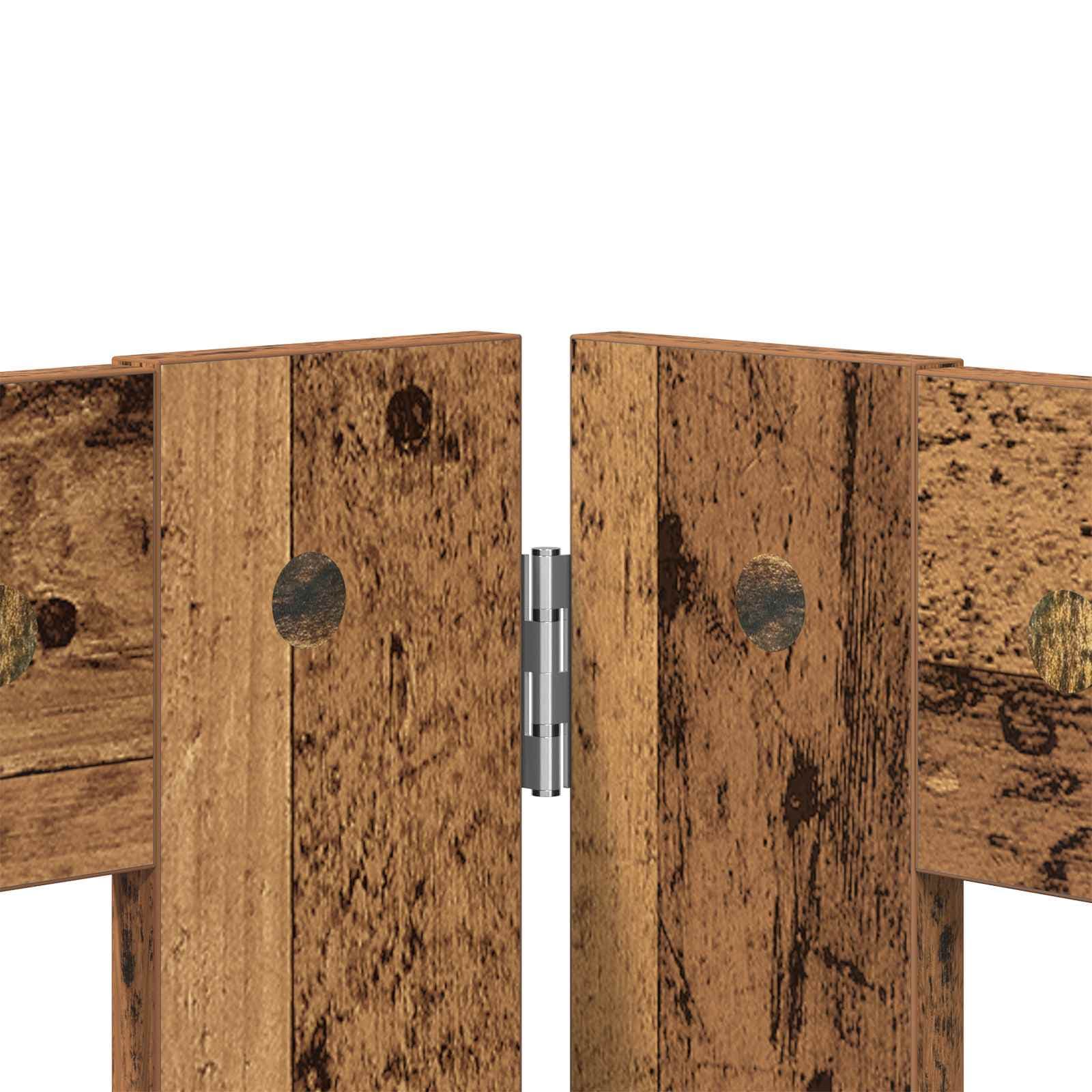 Cancello per cani pieghevole con supporti 4 pz Legno antico — miniatura 4 di 9