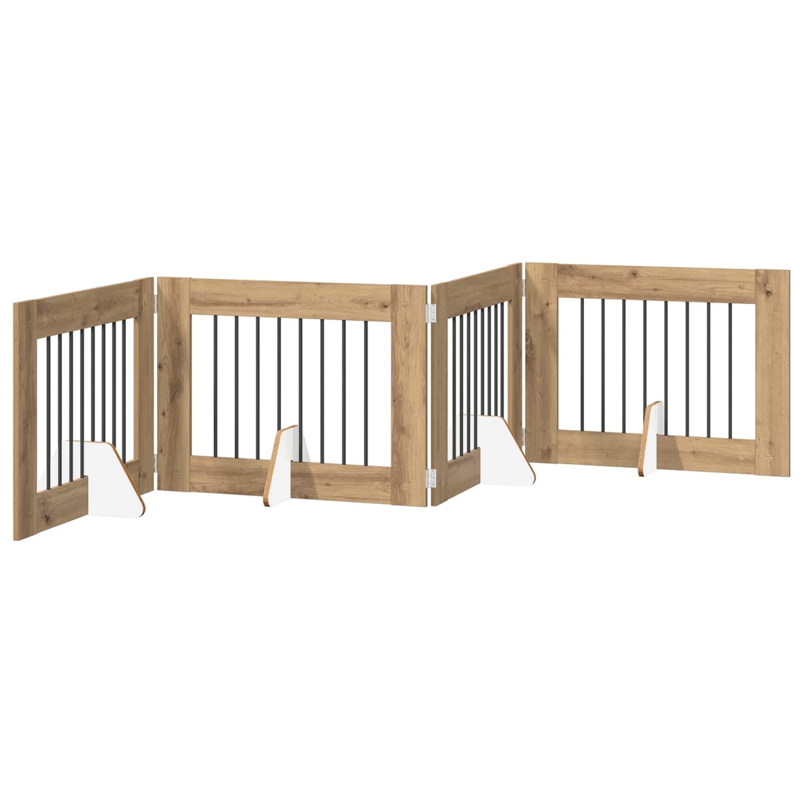 Cancello per cani pieghevole con supporti 4 pz 321 cm — miniatura 2 di 9