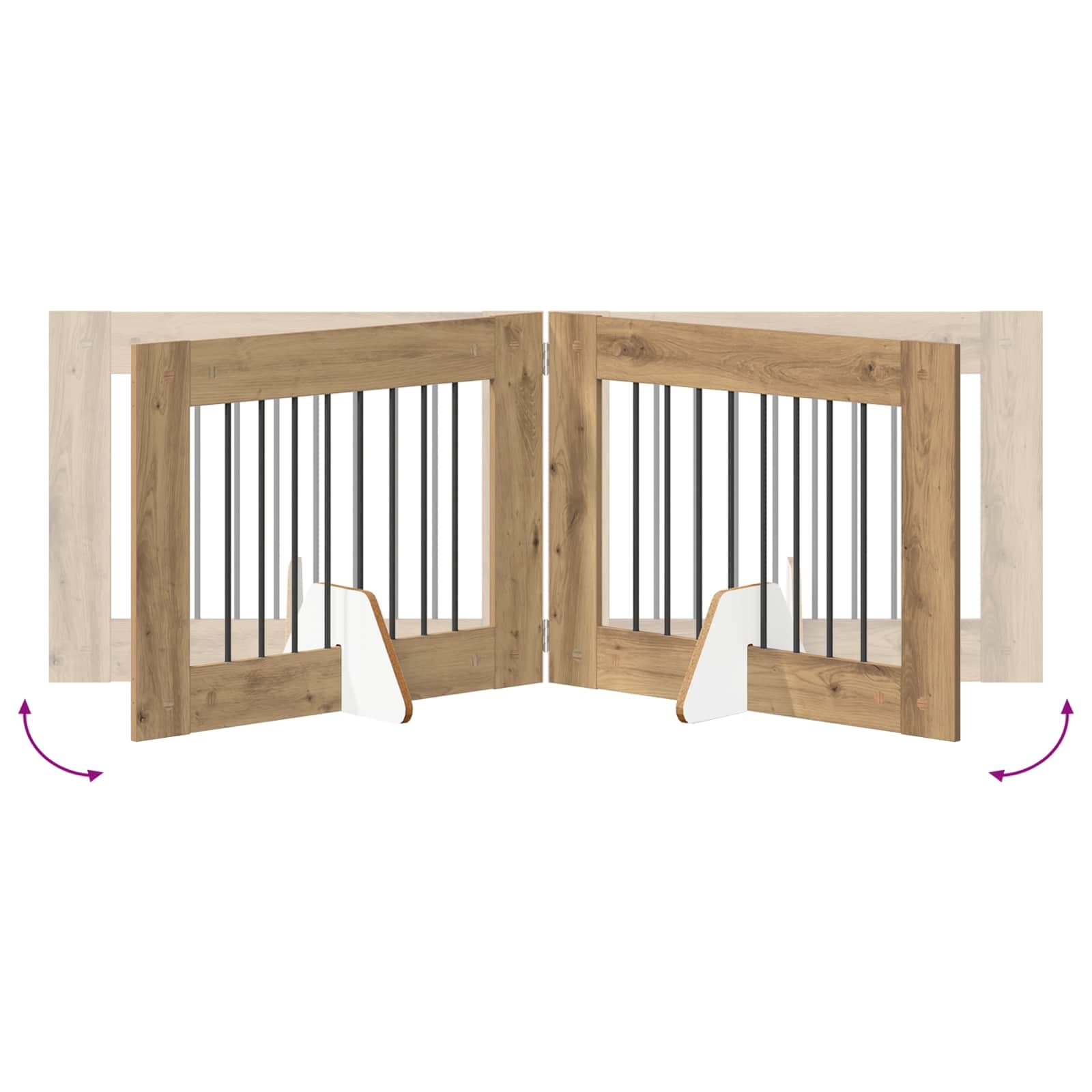 Cancello per cani pieghevole con supporti 4 pz 321 cm — miniatura 6 di 9