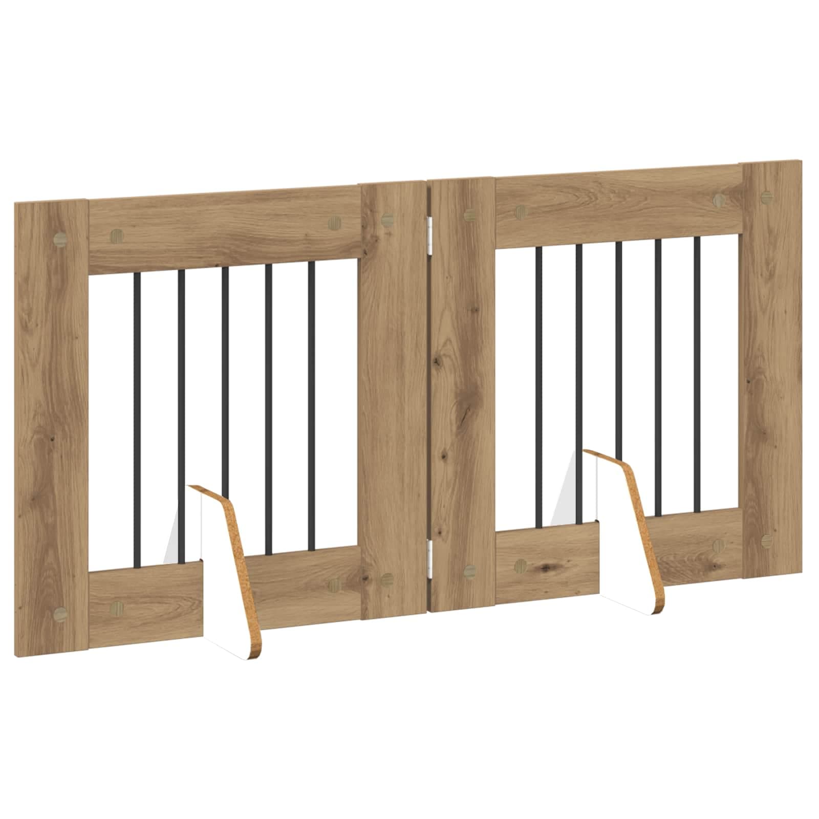 Cancello per cani pieghevole con supporti 2 pz 120,5 cm — miniatura 3 di 9