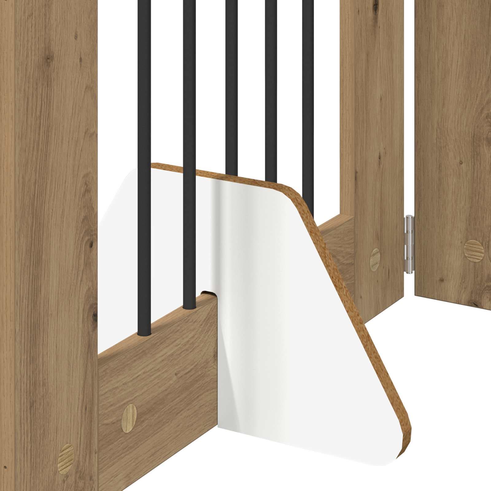Cancello per cani pieghevole con supporti 4 pz 241 cm — foto 5 di 9