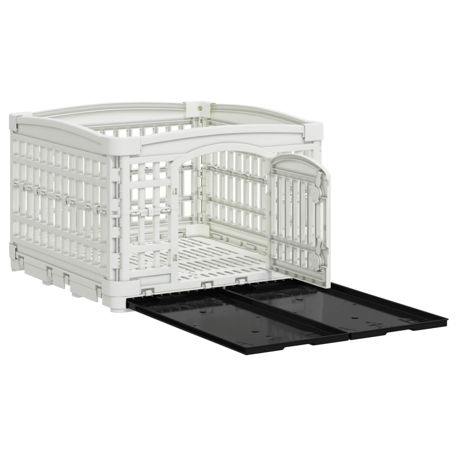 Parco giochi per cani a 4 pannelli 122 x 106,5 x 82 cm Plastica — miniatura 4 di 10