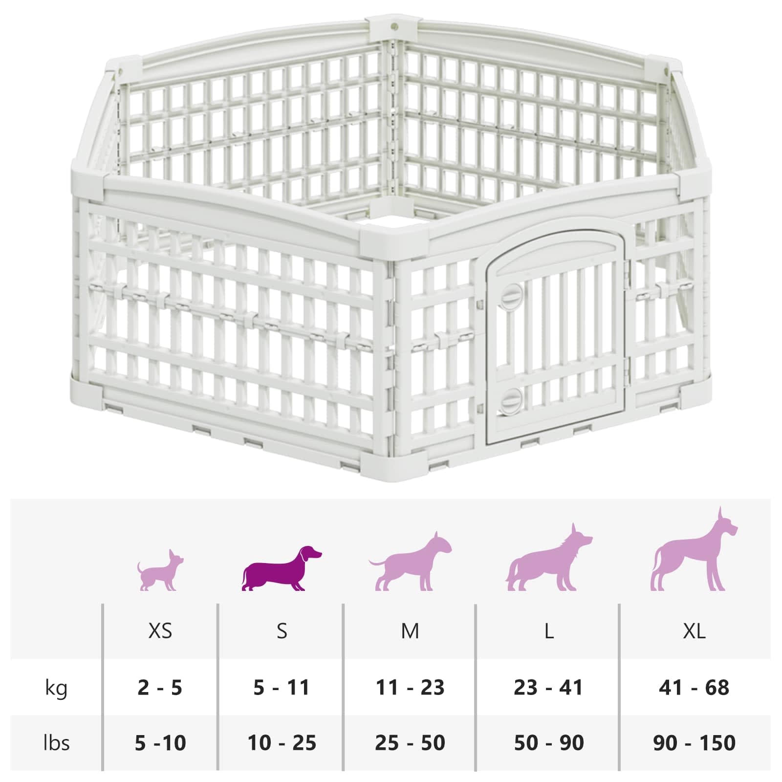 Panchetto per Cani a 6 Pannelli 122 x 106,5 x 40 cm Plastica — miniatura 10 di 10