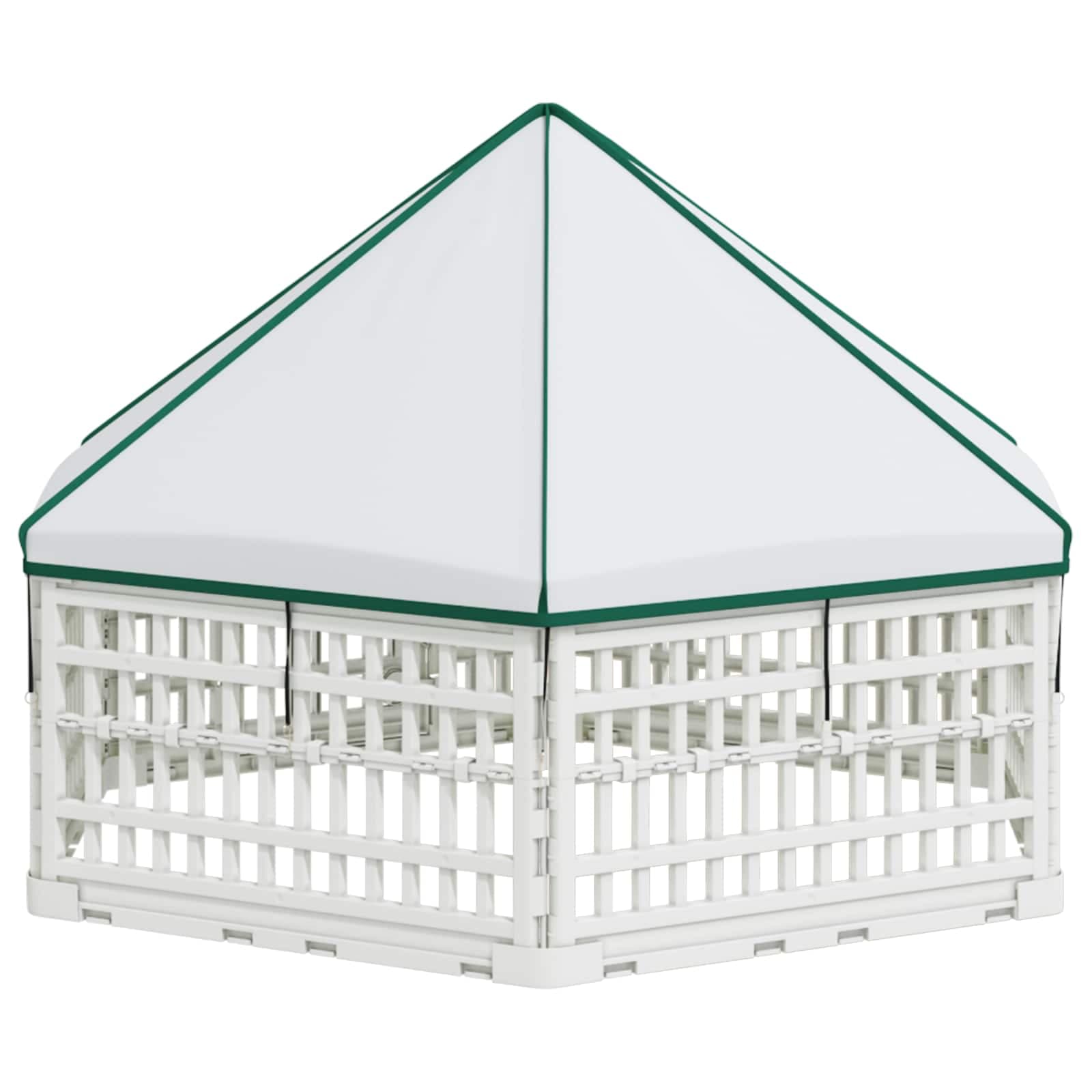 Panchetto per Cani a 6 Pannelli 122 x 106,5 x 82 cm Plastica — miniatura 6 di 10
