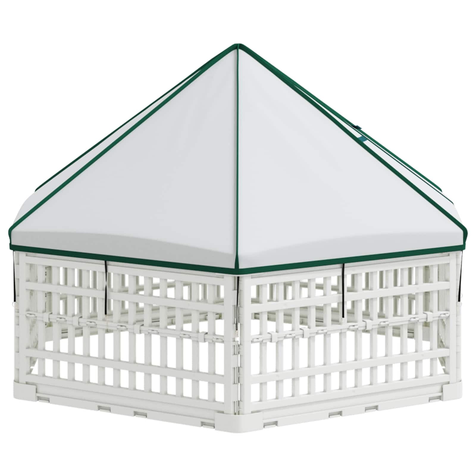 Panchetto per Cani a 6 Pannelli 122 x 106,5 x 82 cm Plastica — miniatura 5 di 10