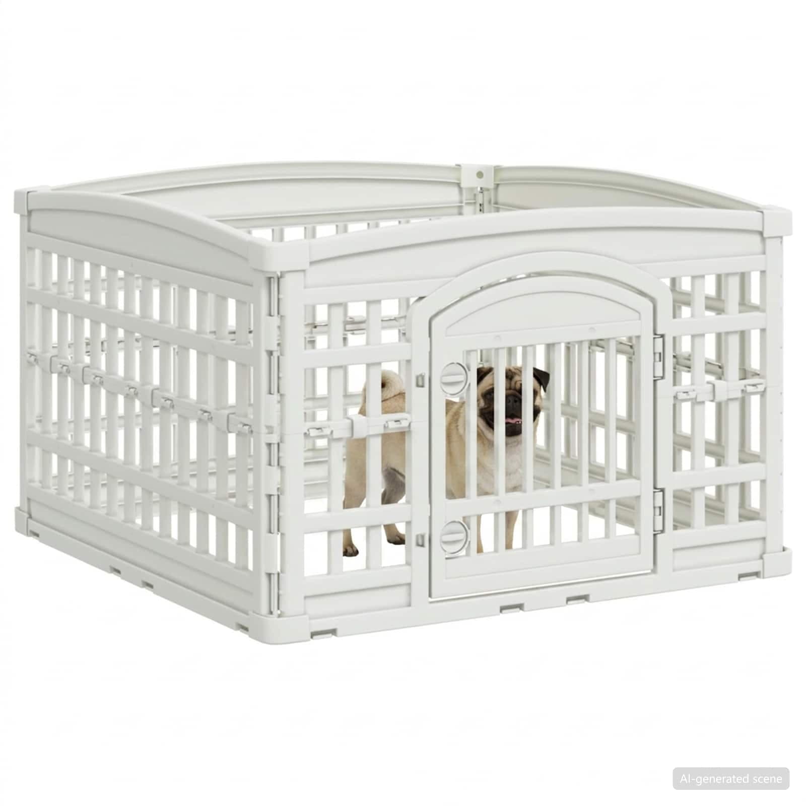 Parco giochi per cani a 4 pannelli 88 x 88 x 56 cm Plastica — miniatura 3 di 10