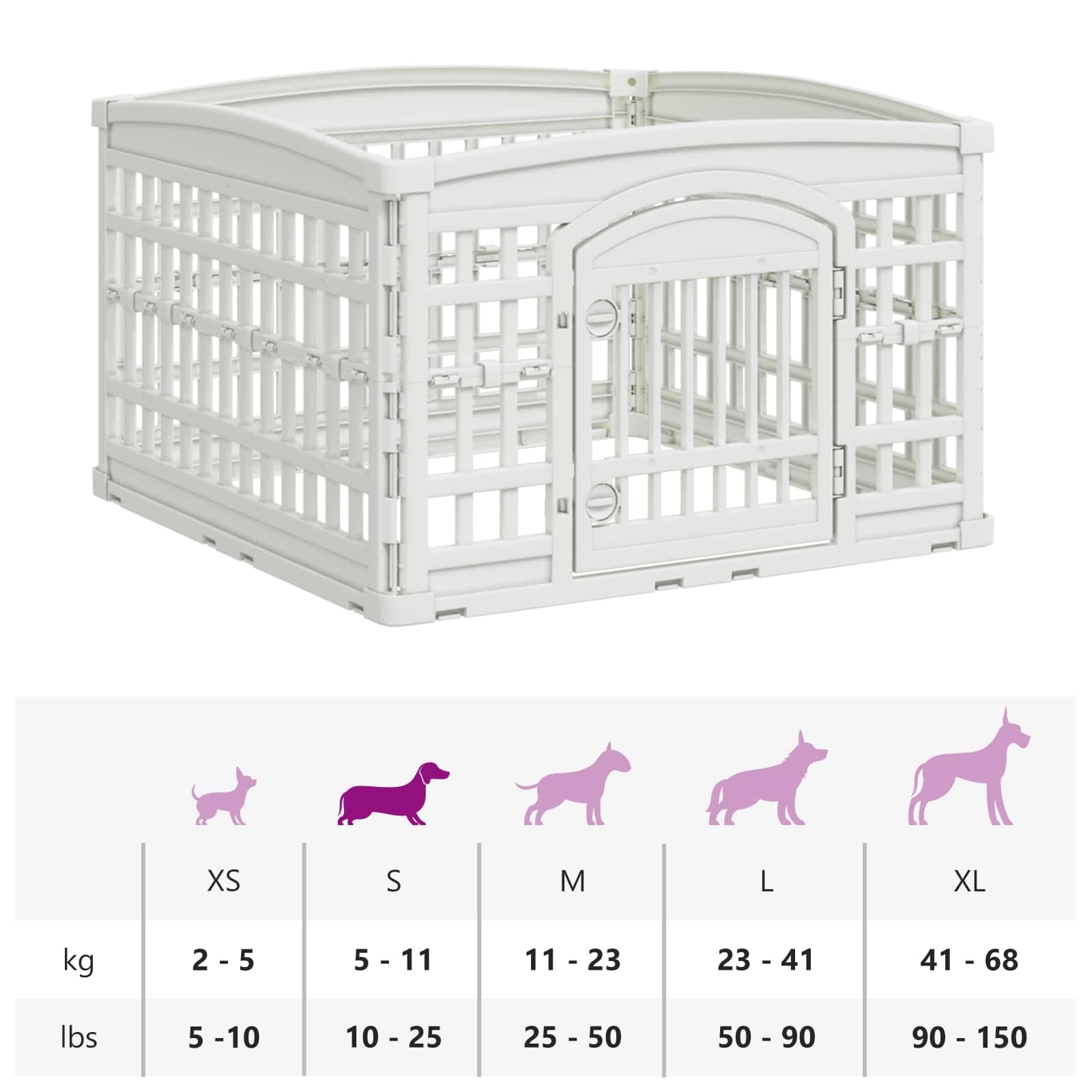 Parco giochi per cani a 4 pannelli 88 x 88 x 56 cm Plastica — miniatura 9 di 10