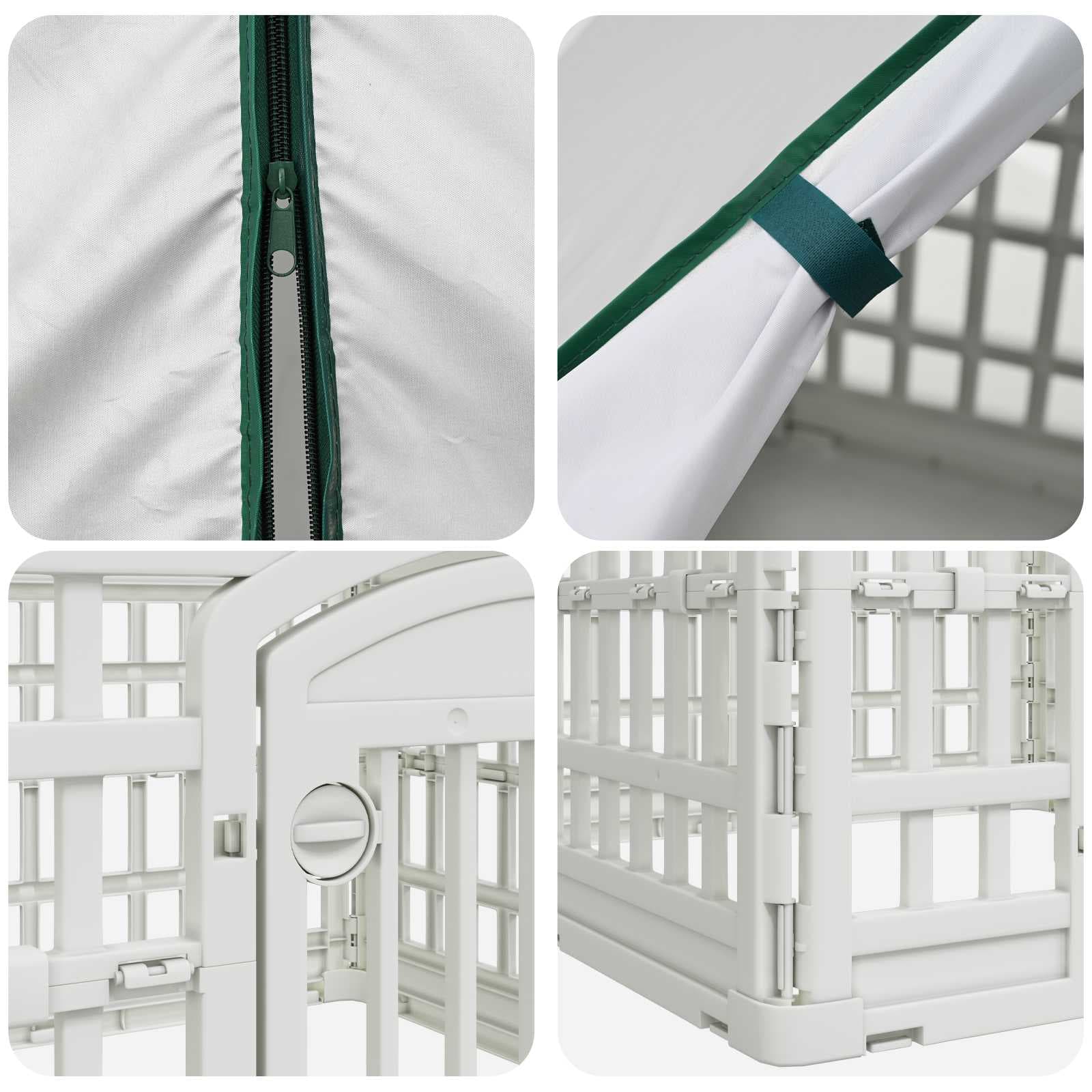 Pannello per cani a 4 sezioni con tetto 88 x 88 x 112 cm Bianco — miniatura 7 di 10