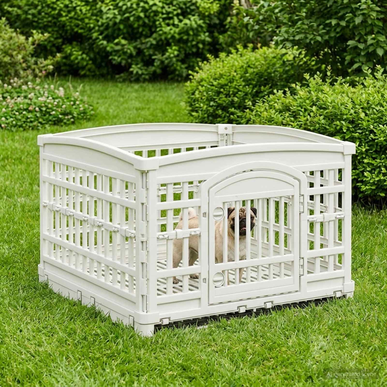 Parco giochi per cani a 4 pannelli 177,5x154,4x112 cm — miniatura 3 di 10