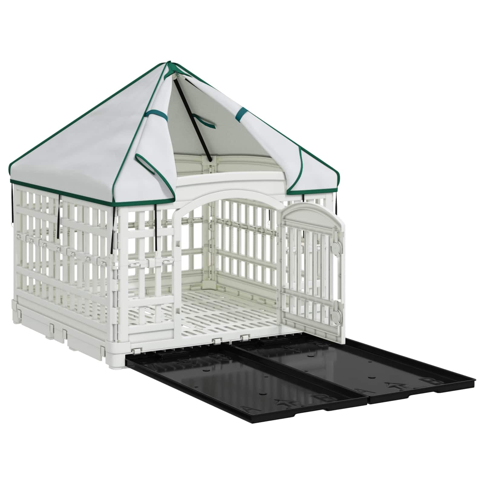 Pannello per cani a 4 sezioni con tetto 177,5 x 154,5 x 112 cm — miniatura 4 di 10