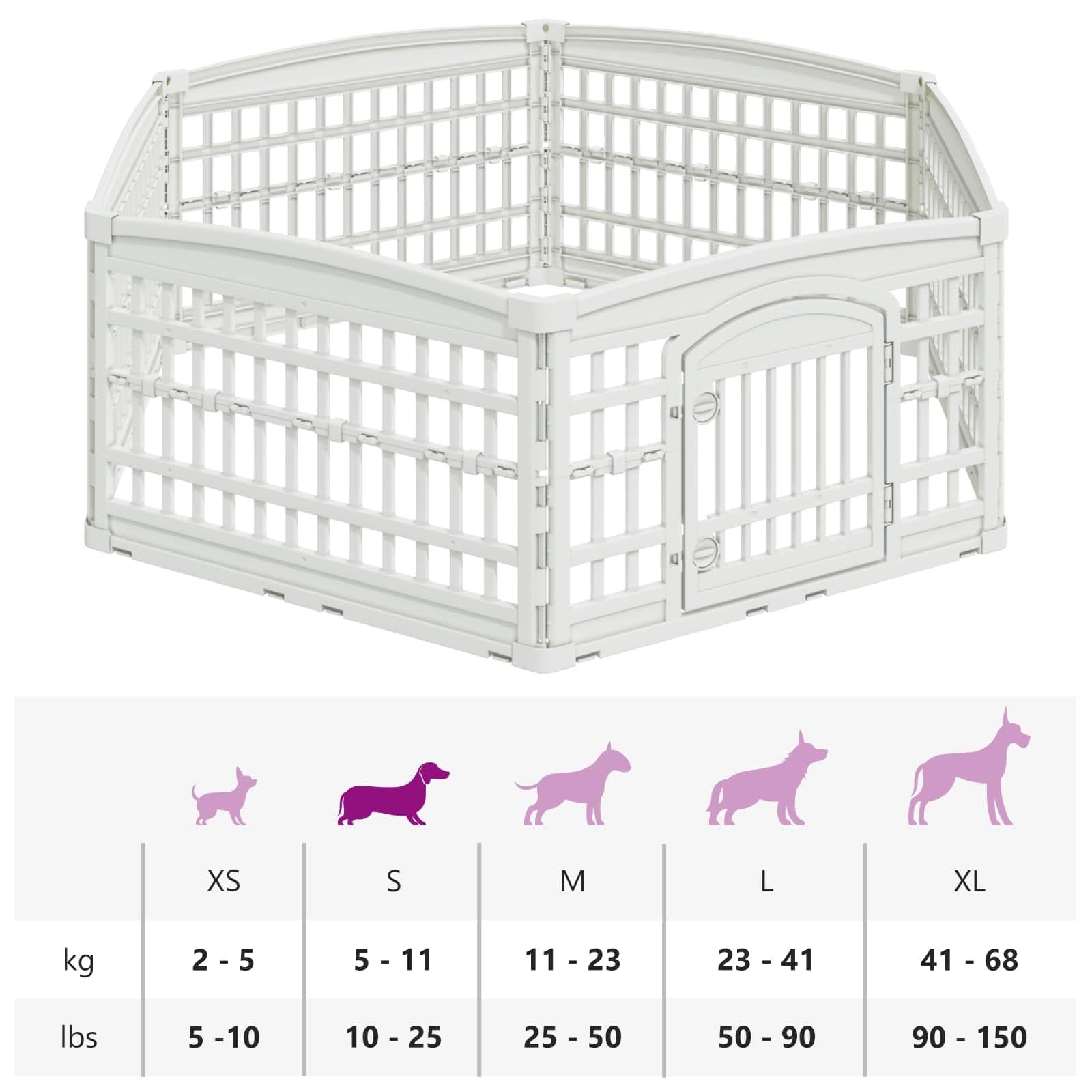 Panchetto per Cani a 6 Pannelli 177,5 x 154,5 x 58 cm Plastica — miniatura 10 di 10