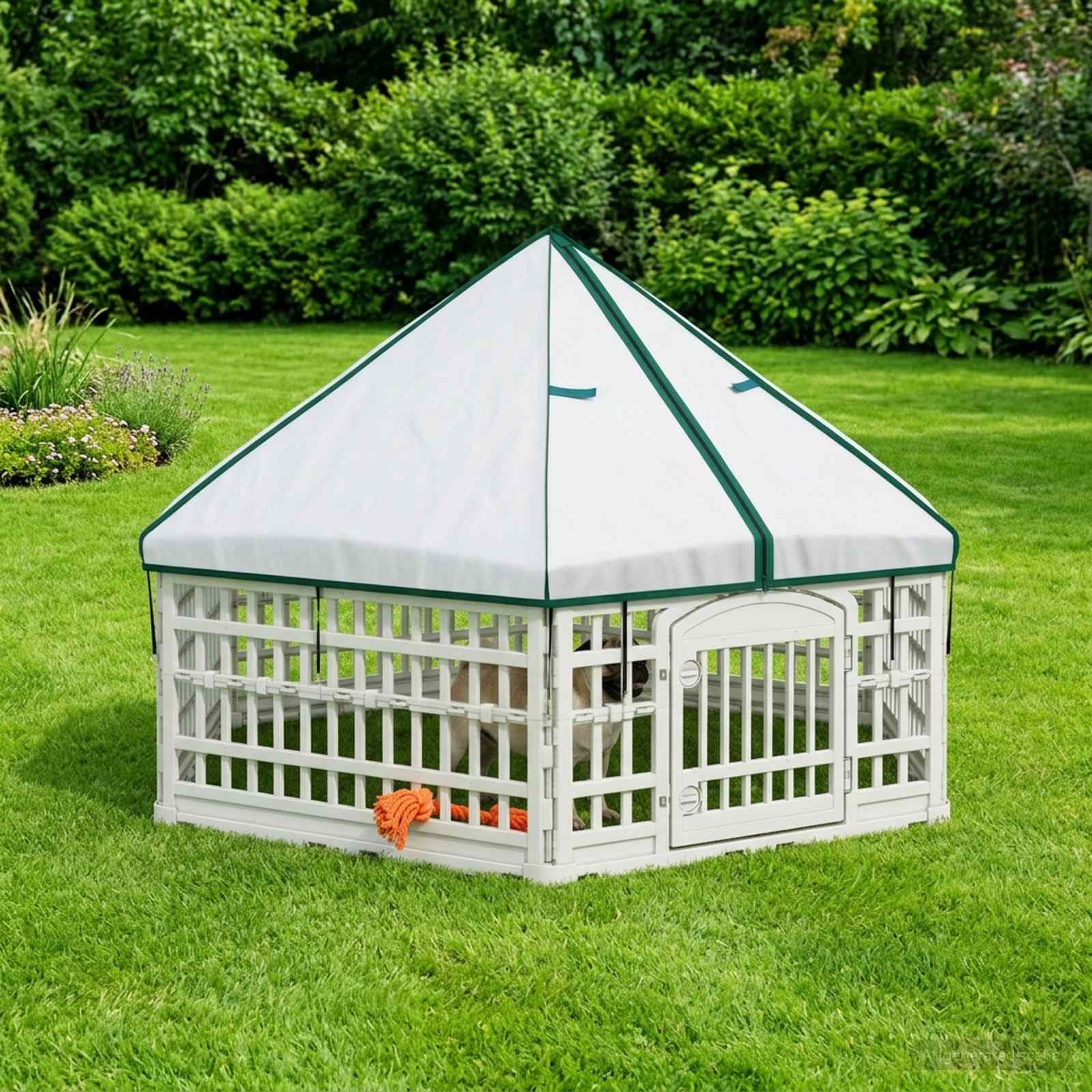 Panchetto per Cani a 6 Pannelli 177,5 x 154,5 x 112 cm Plastica — miniatura 4 di 10