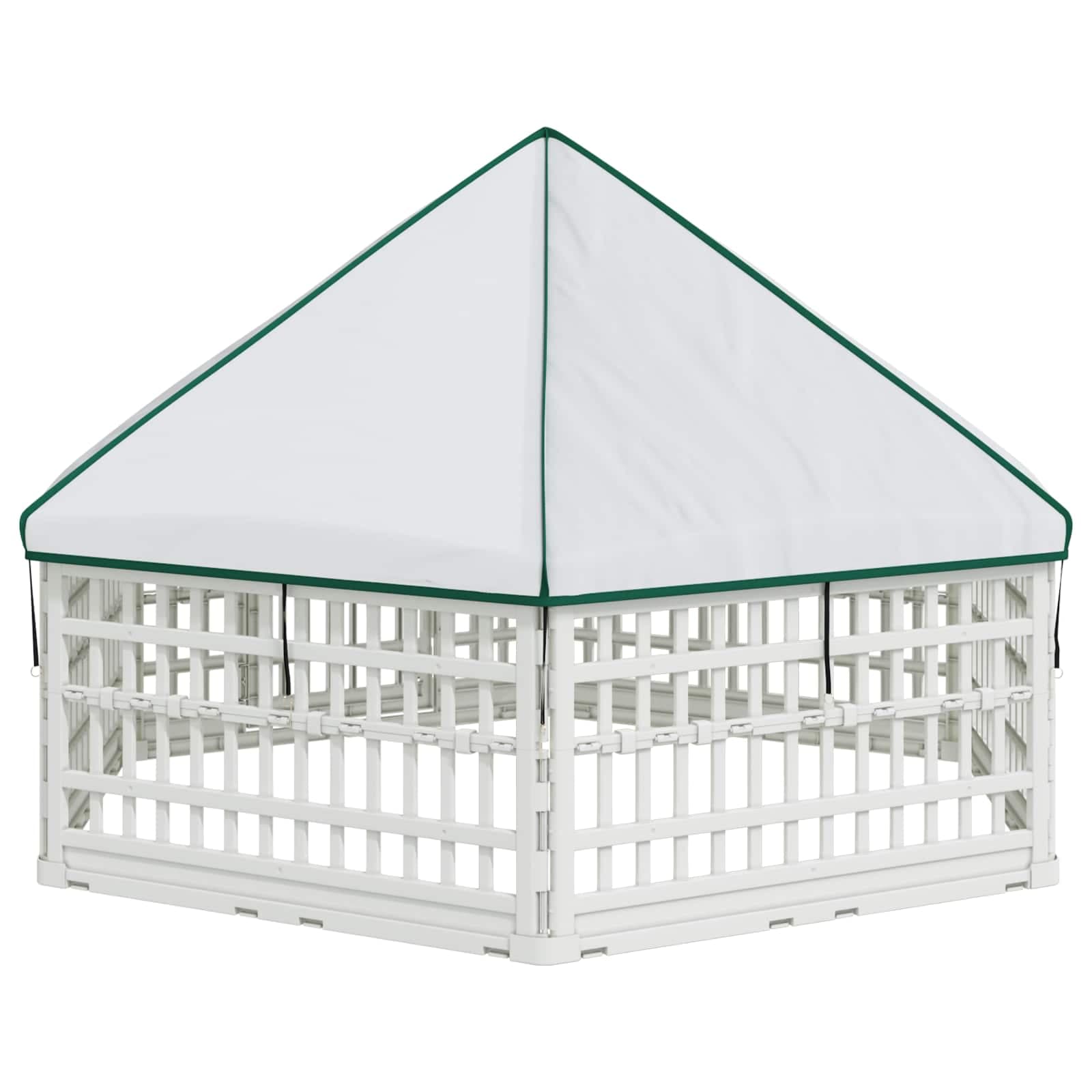 Panchetto per Cani a 6 Pannelli 177,5 x 154,5 x 112 cm Plastica — miniatura 6 di 10