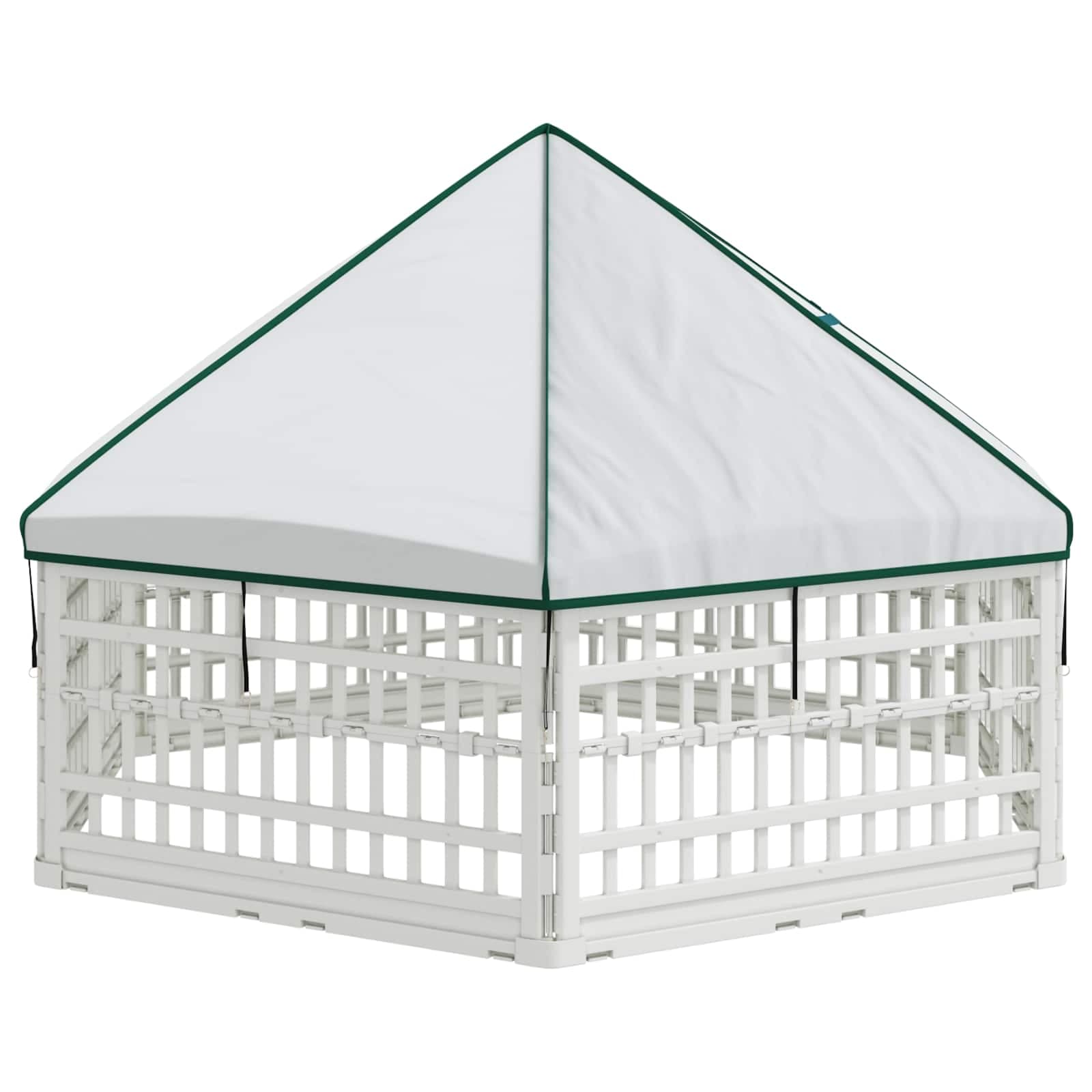 Panchetto per Cani a 6 Pannelli 177,5 x 154,5 x 112 cm Plastica — miniatura 5 di 10