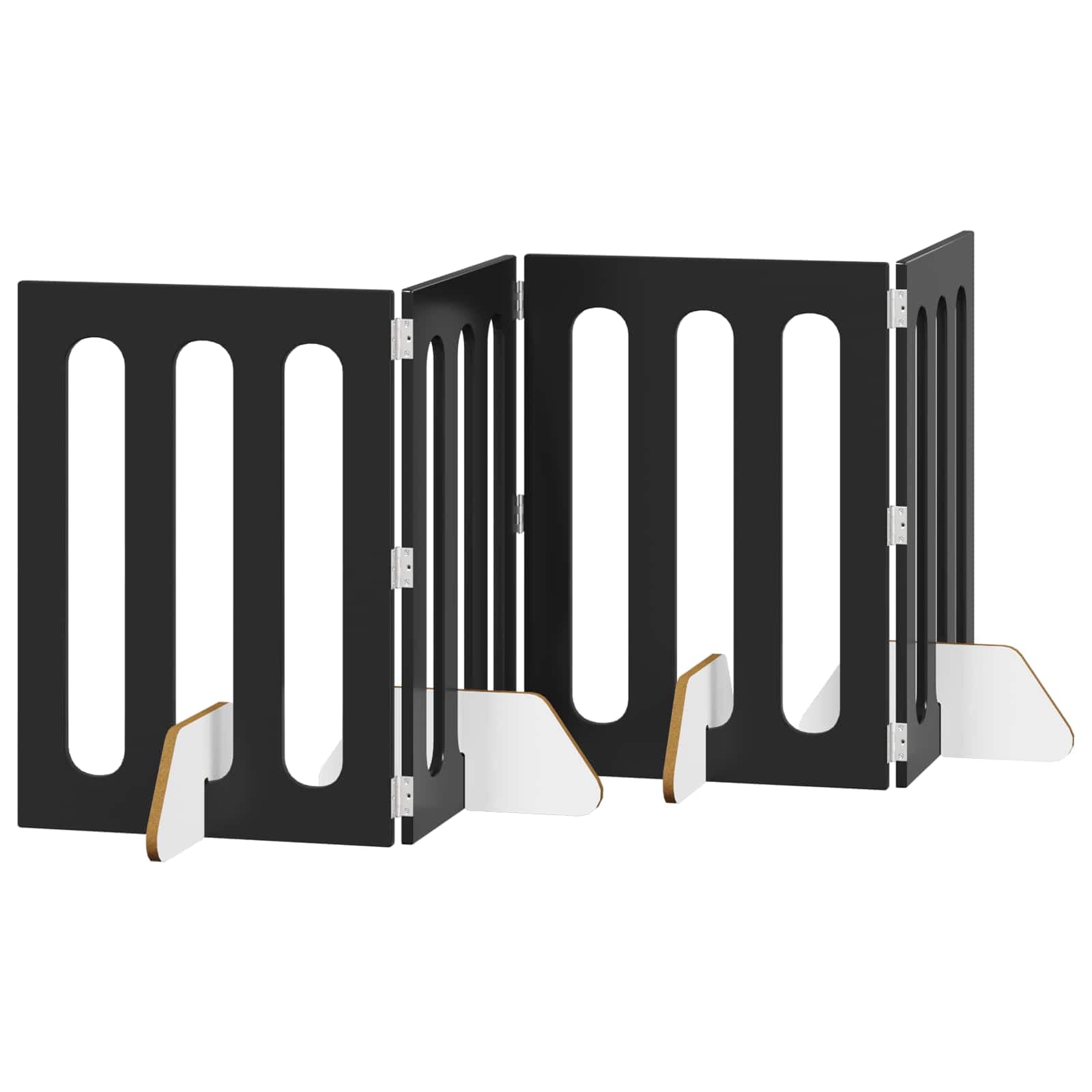 Recinto pieghevole per animali 4 pz Rovere Nero — miniatura 2 di 10