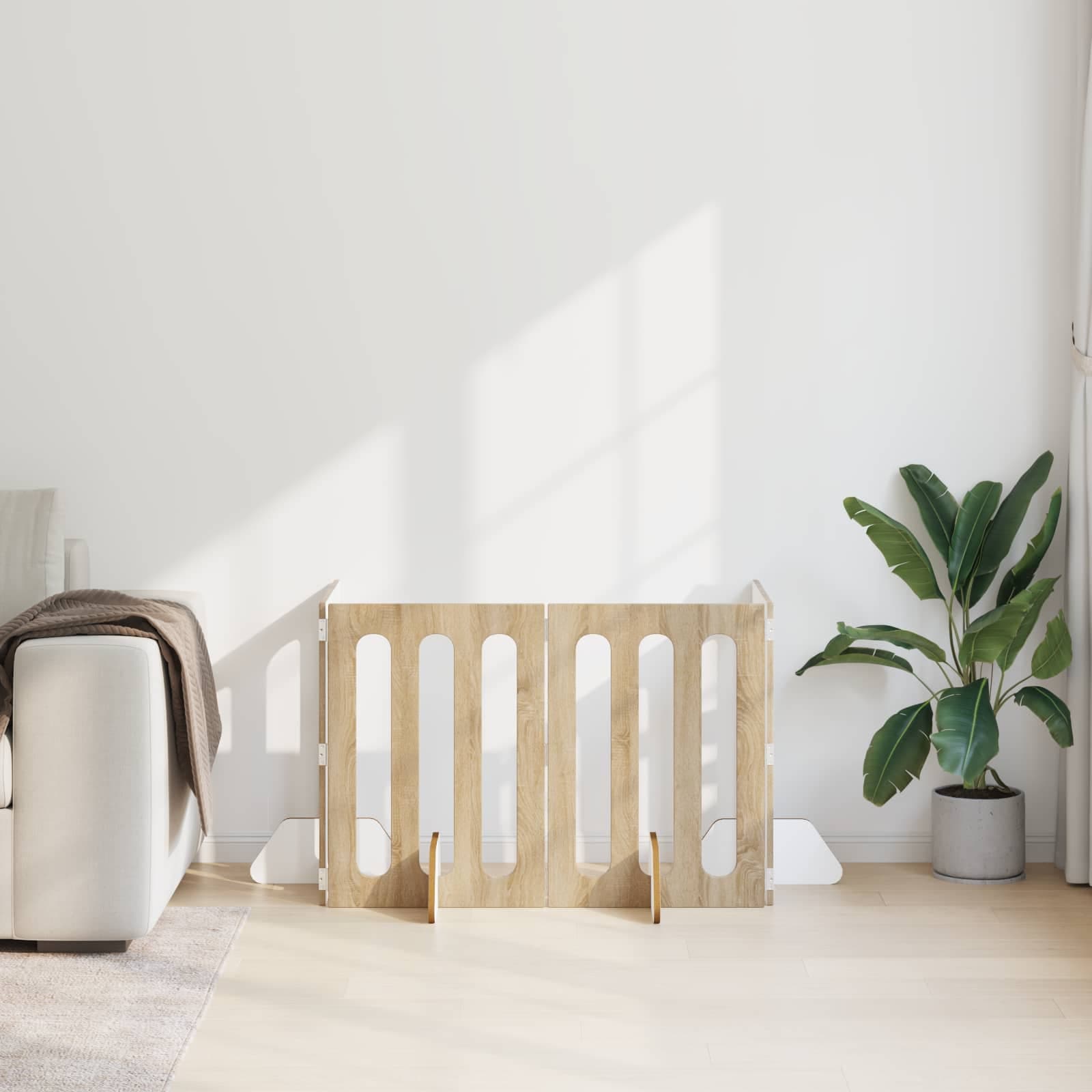 Recinto pieghevole per animali 4 pz Rovere Sonoma — miniatura 3 di 10