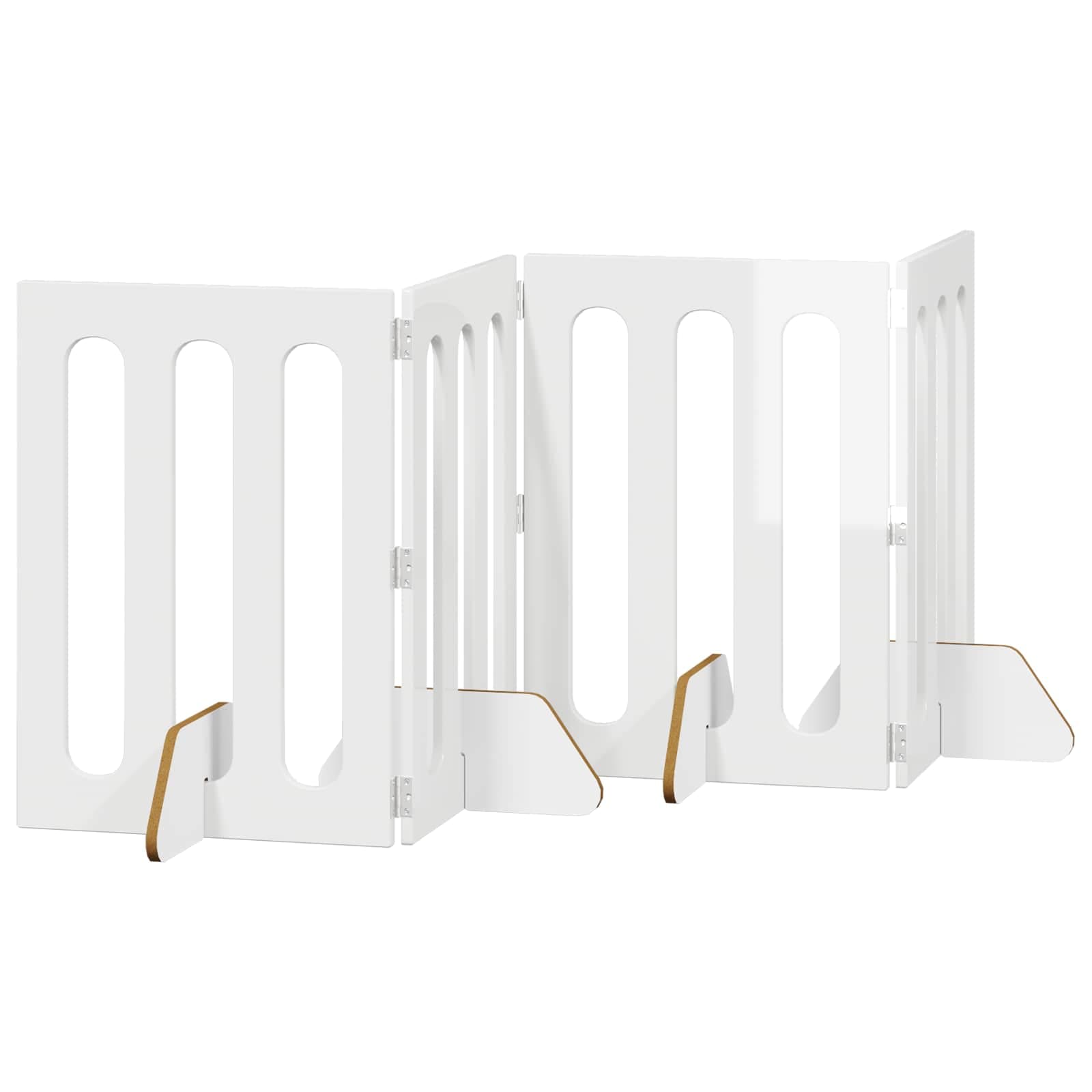Recinto pieghevole per animali 4 pz Bianco Lucido — miniatura 2 di 10
