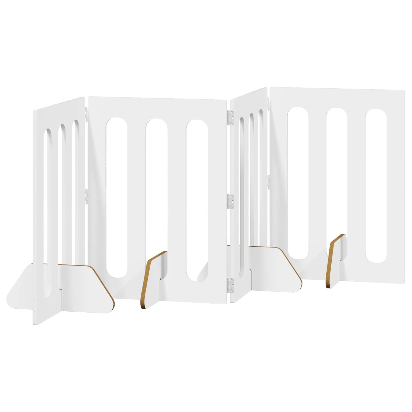 Recinto pieghevole per animali 4 pz Bianco Lucido — miniatura 5 di 10