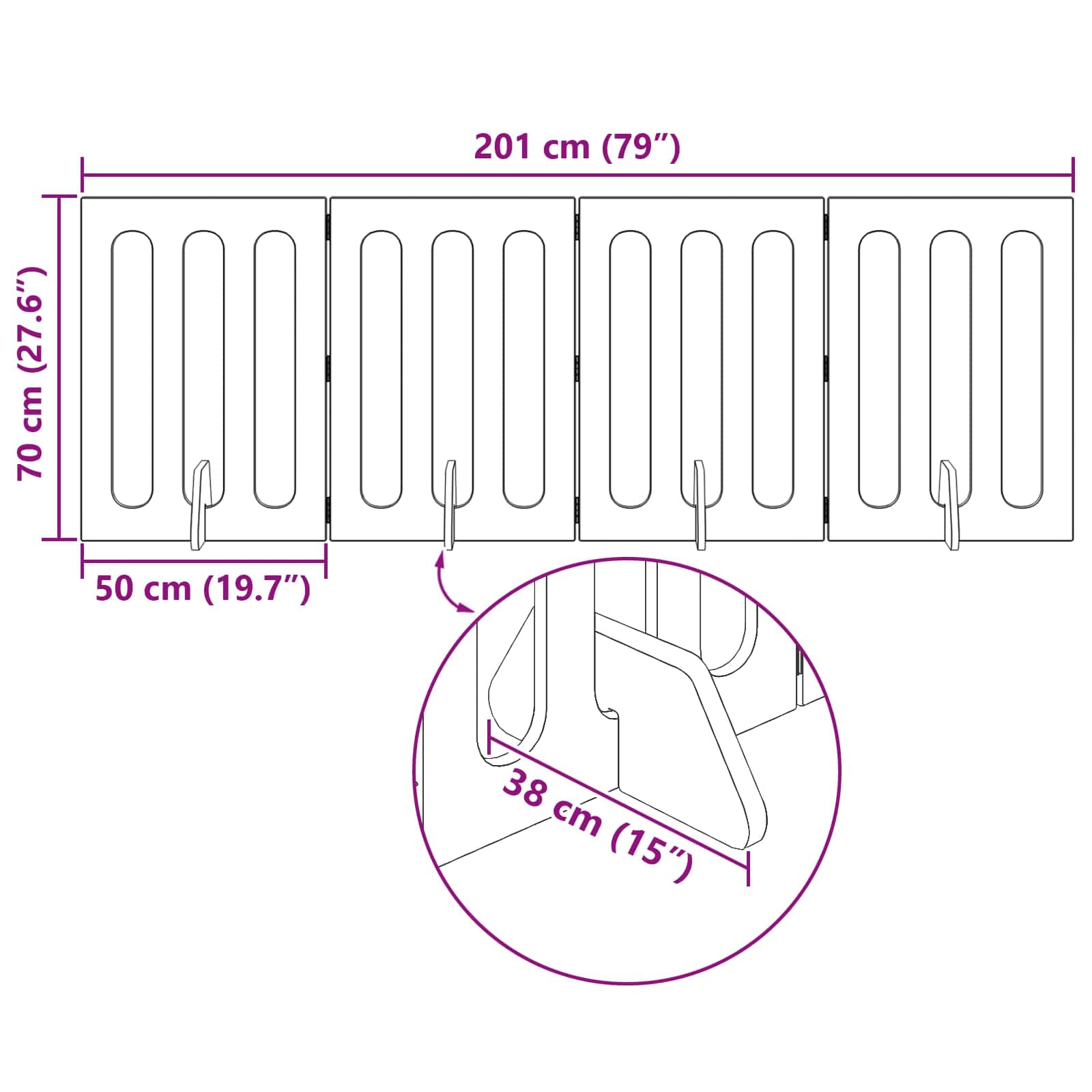 Recinto pieghevole per animali 4 pz Rovere Fumo — miniatura 10 di 10